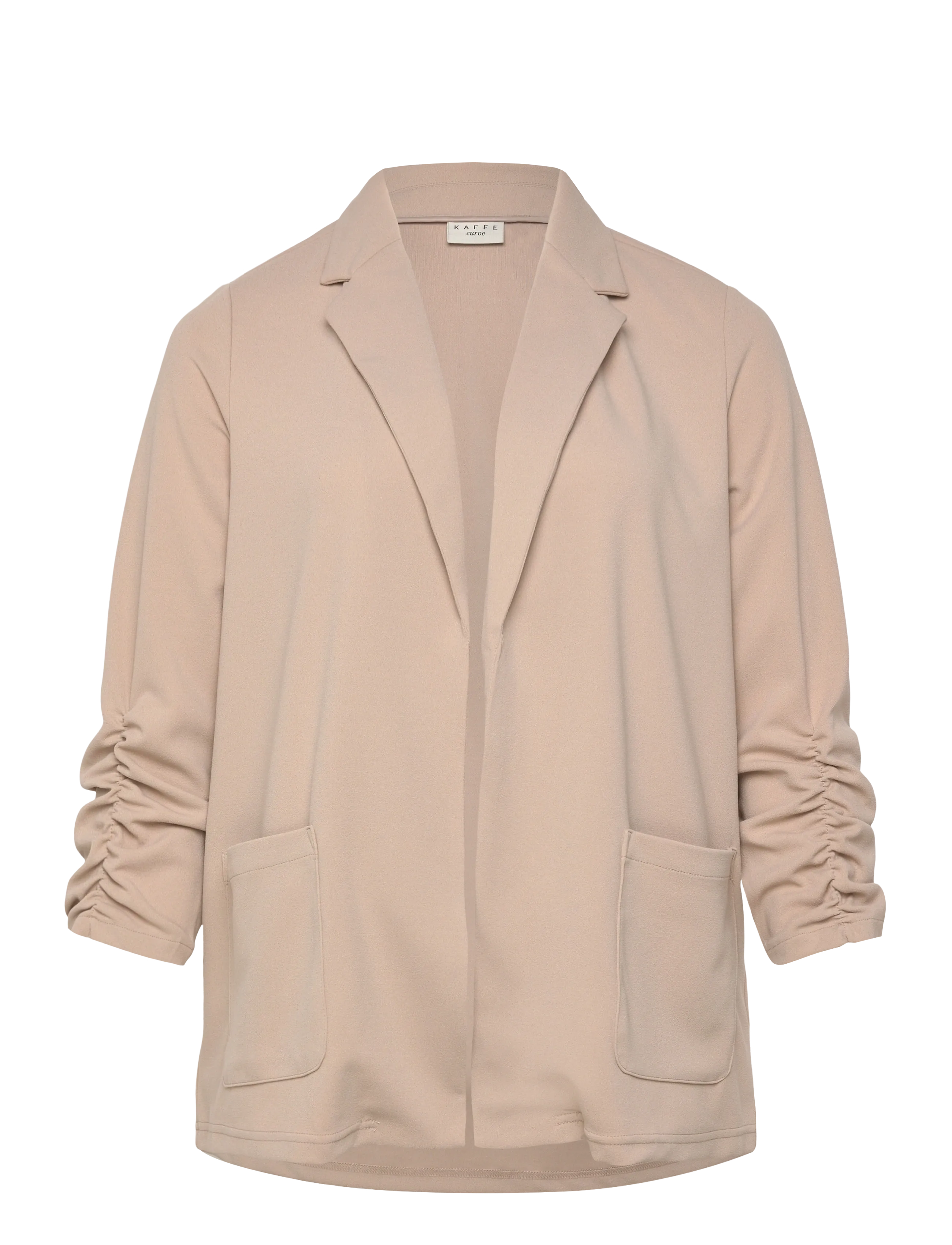 Kaffe Curve KCpheolo 3/4 SL Blazer - Tøj - FEATHER GRAY / beige