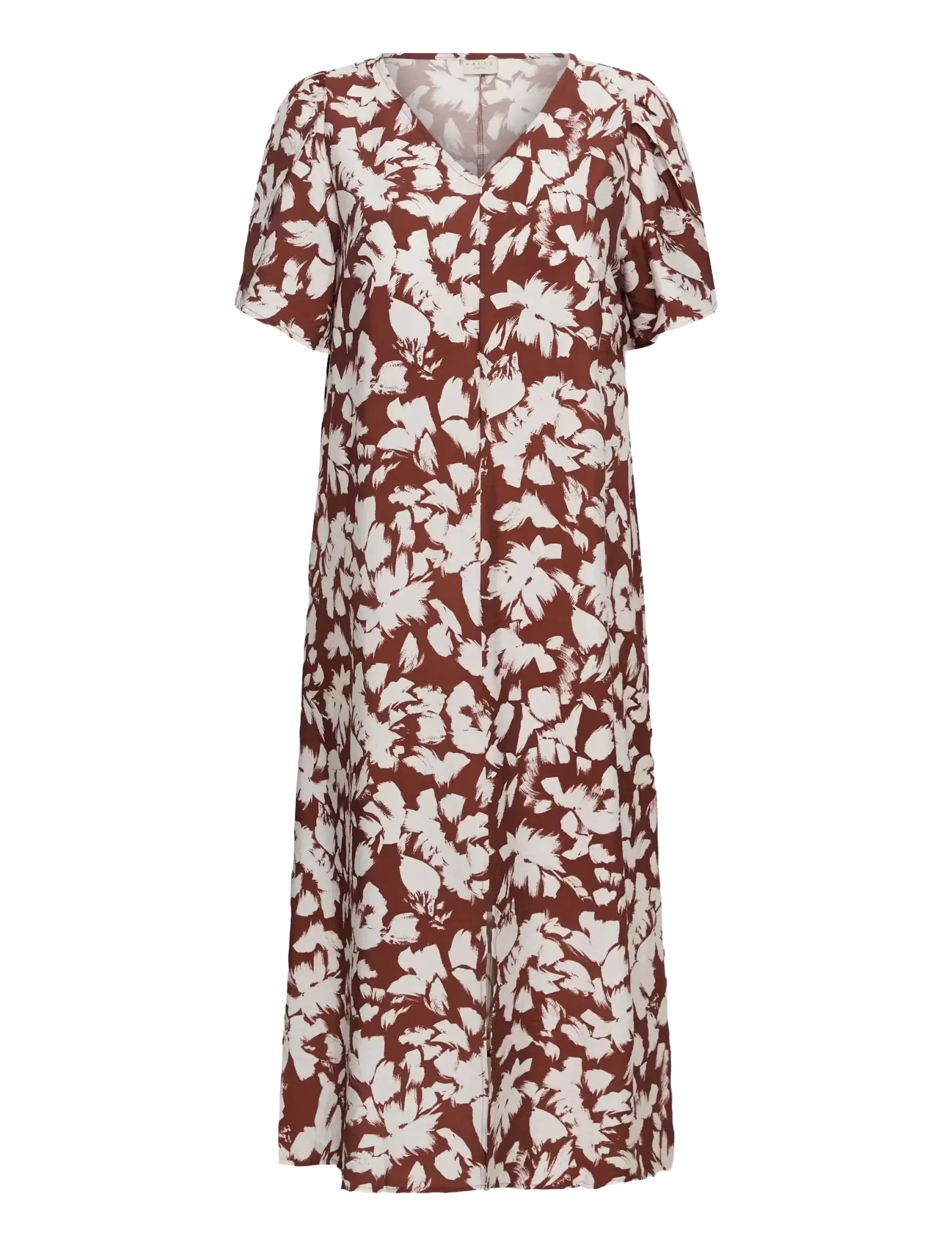 Kaffe Curve - KCevia Dress - sommerkleider - henna chalk flower - 1