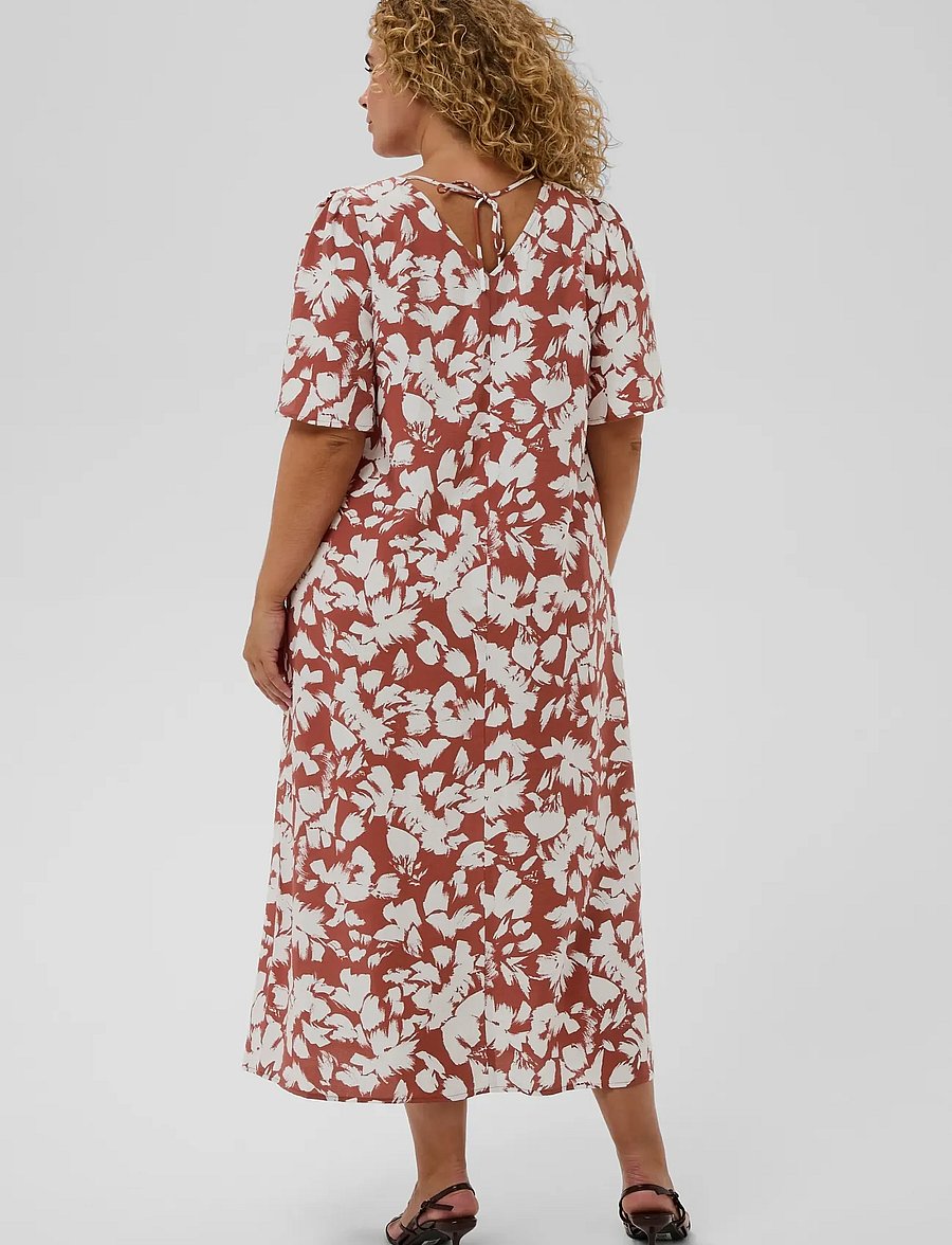 Kaffe Curve - KCevia Dress - summer dresses - henna chalk flower - 4