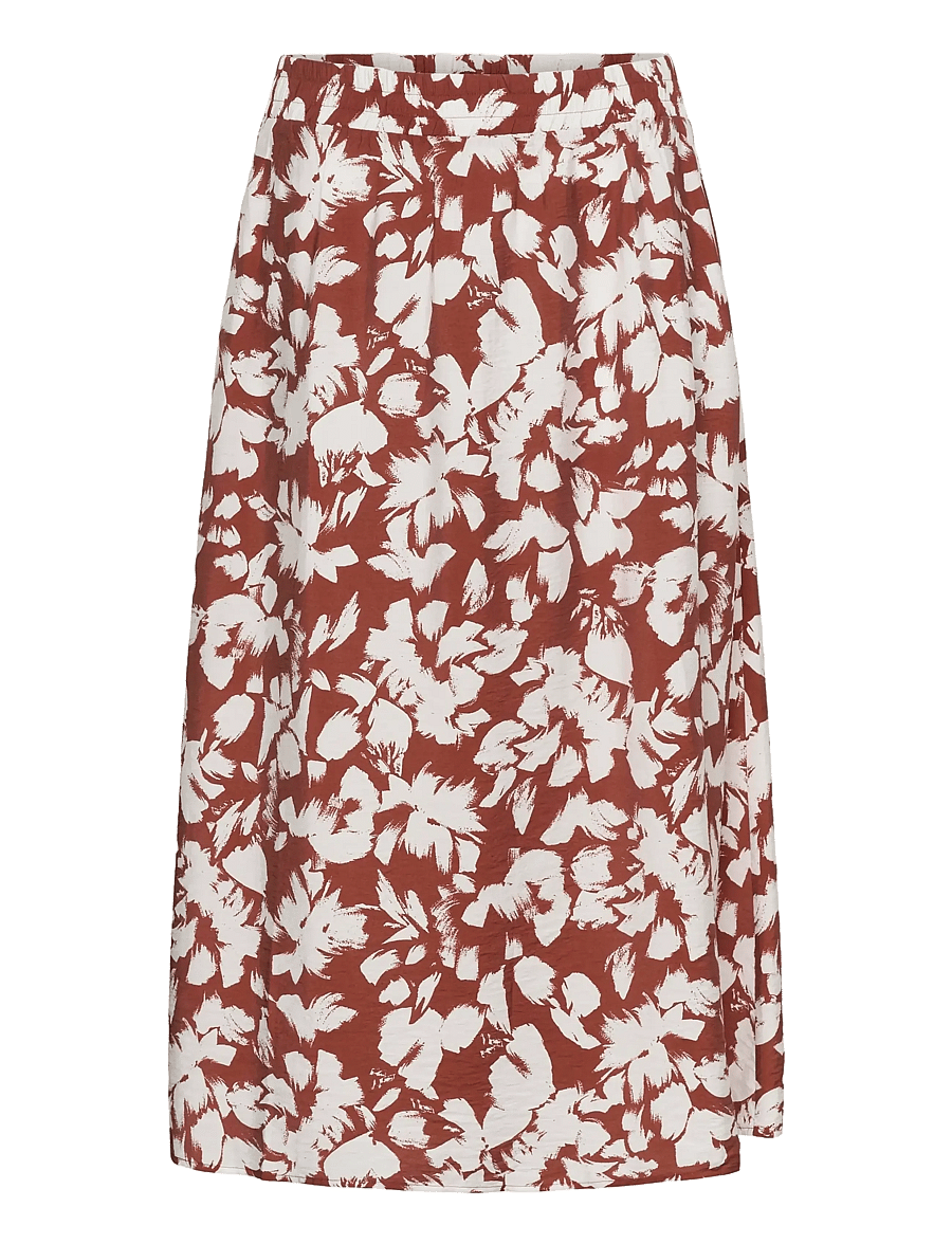 Kaffe Curve - KCevia Skirt - midi kjolar - henna chalk flower - 1