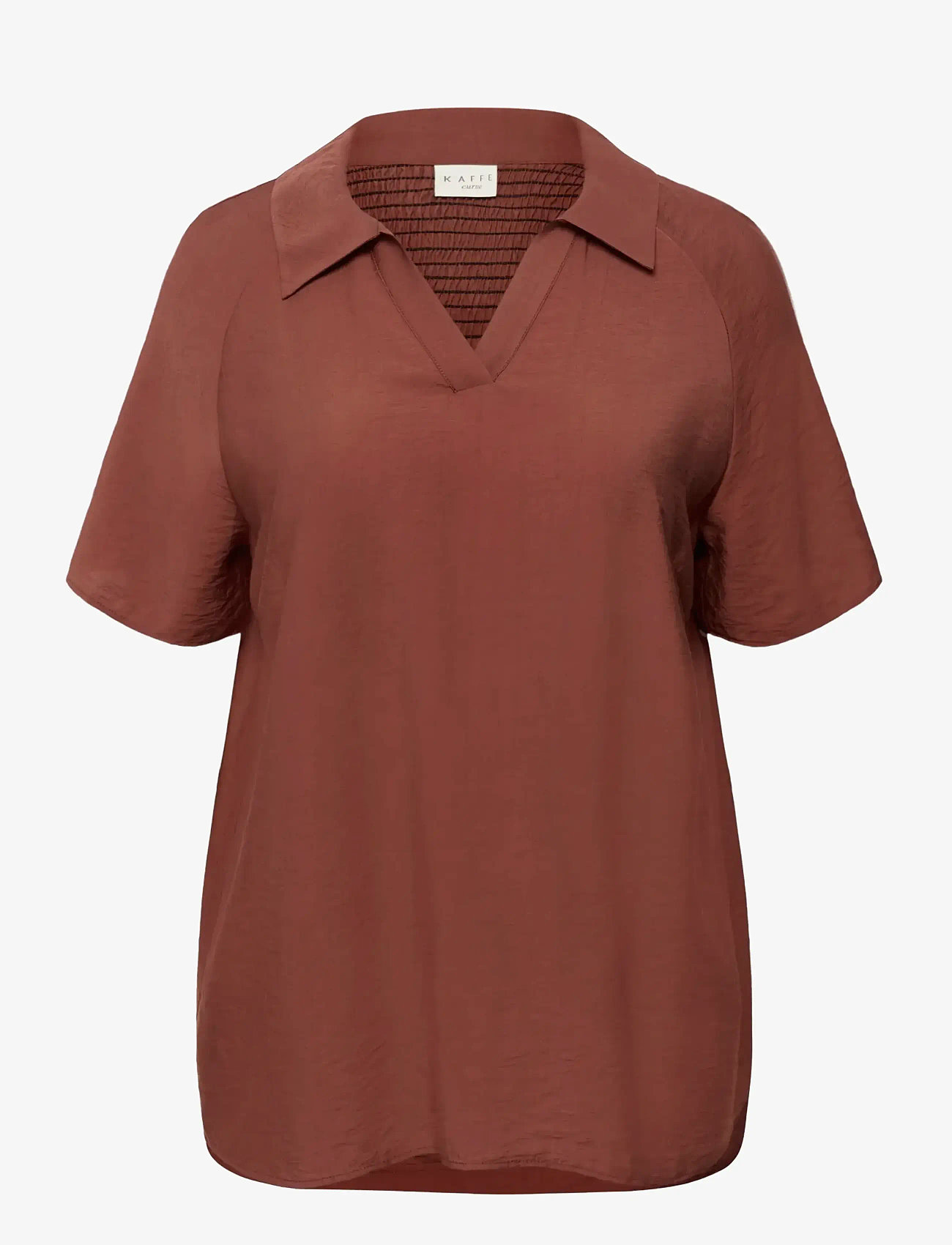 Kaffe Curve - KCemilia Blouse - kortärmade blusar - henna - 1