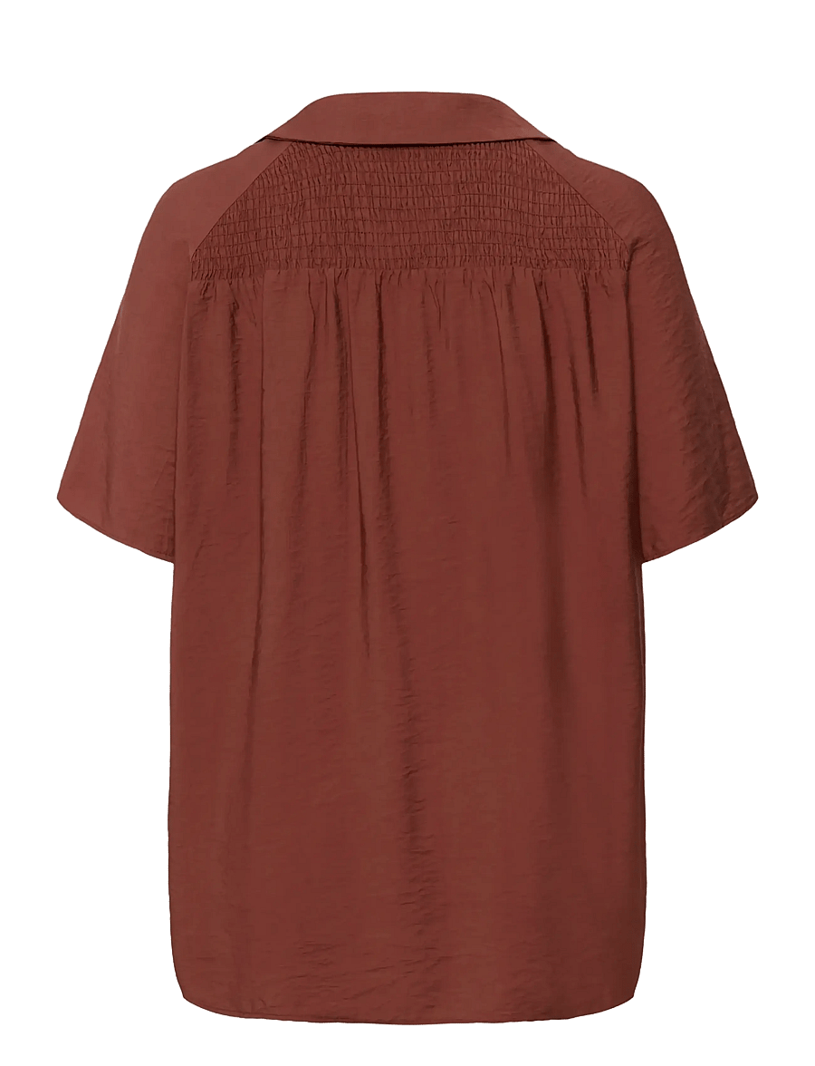 Kaffe Curve - KCemilia Blouse - short-sleeved blouses - henna - 2