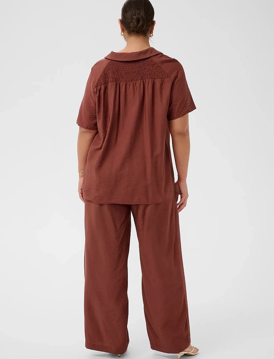 Kaffe Curve - KCemilia Blouse - short-sleeved blouses - henna - 4