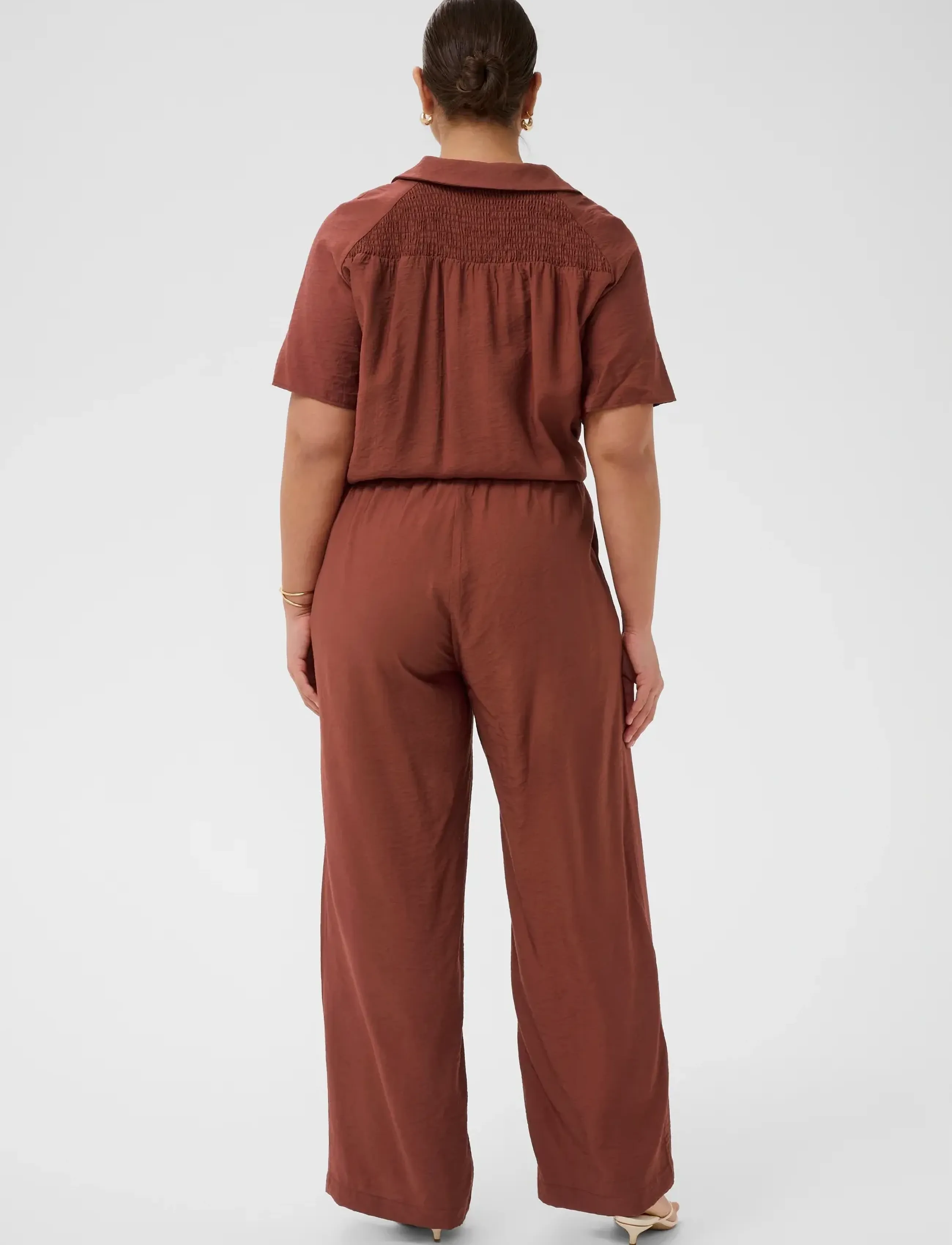 Kaffe Curve - KCemilia Wide Pants - bukser med brede ben - henna - 4