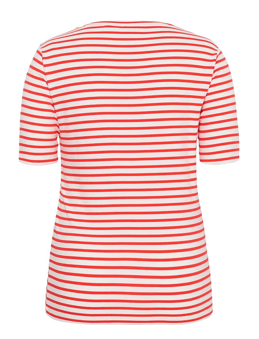 Kaffe Curve - KClia Flower Tshirt - t-shirts - poppy red/chalk-pink flower - 2