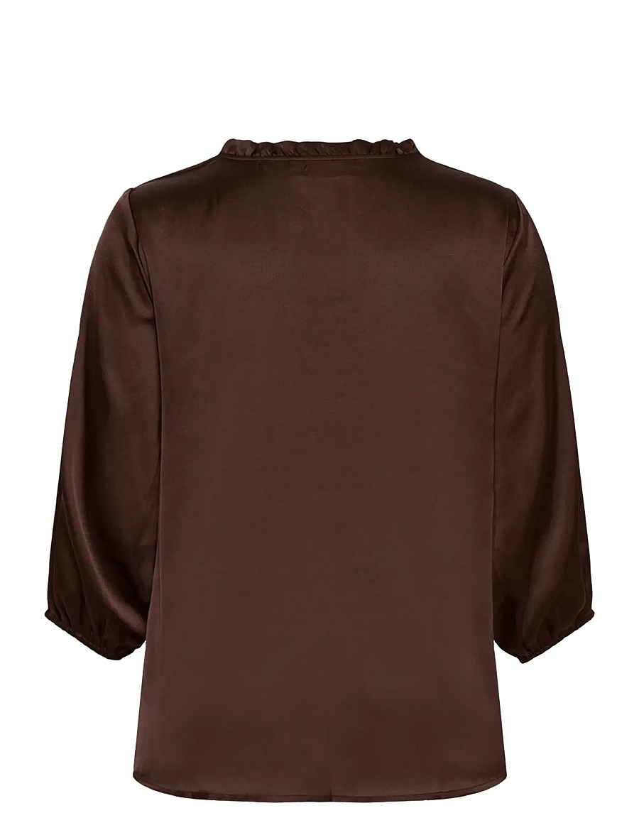 Kaffe Curve - KCamira Frill Blouse - chocolate brown - 1