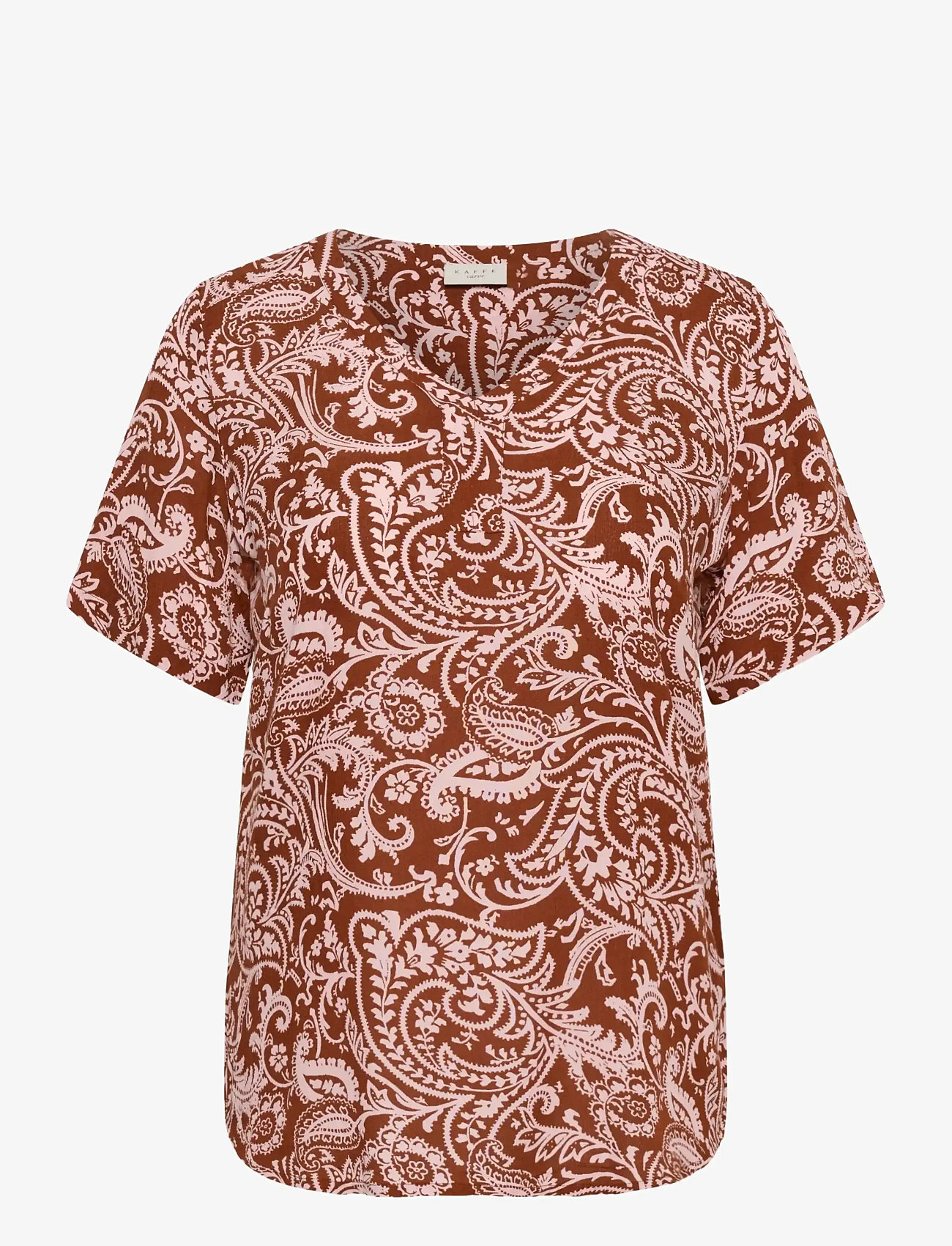Kaffe Curve - KCami SS Blouse Printed - short-sleeved blouses - henna ballerina paisley - 1