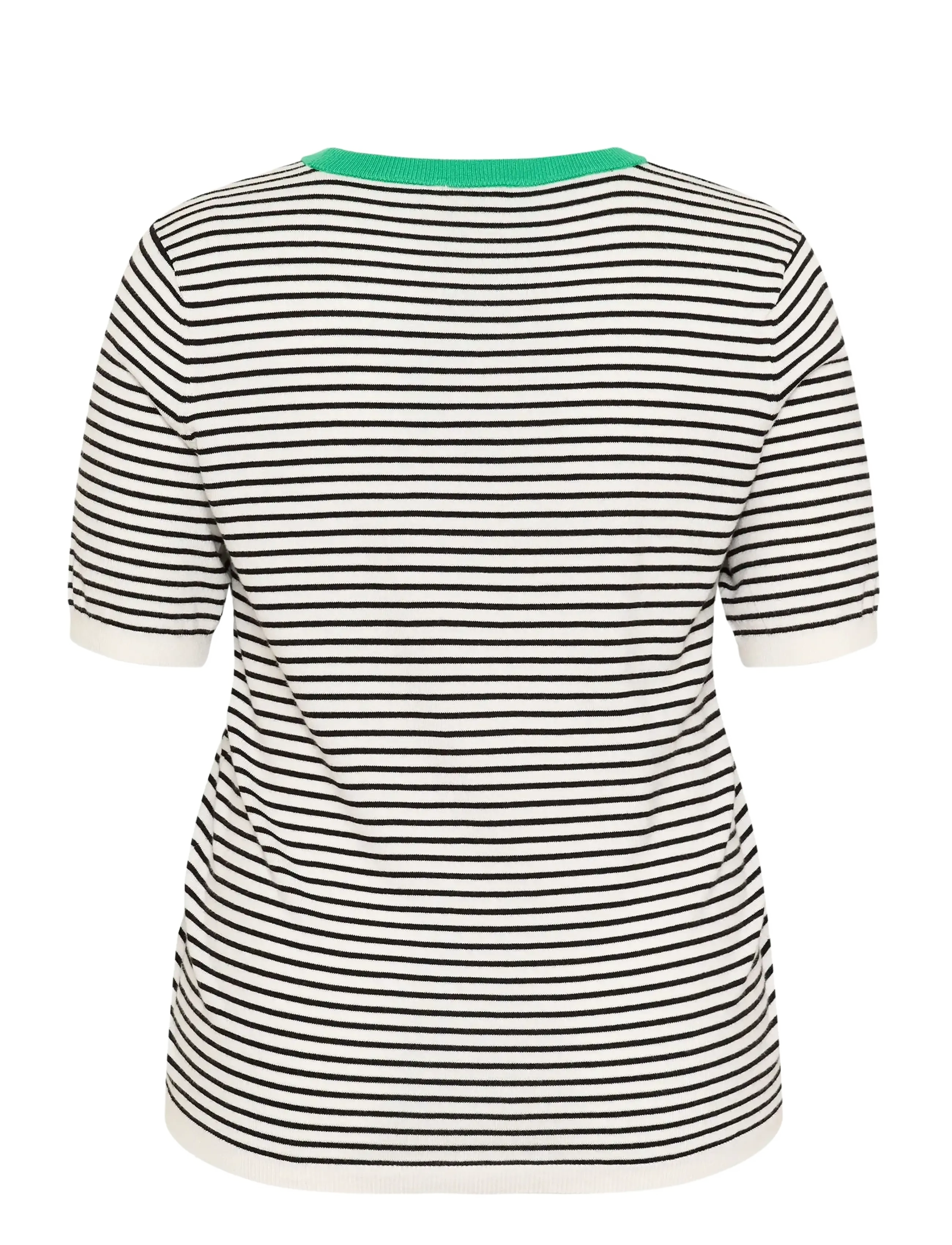 Kaffe Curve - KClizzy Knit Pullover - t-shirts - chalk / black fine stripe - 1