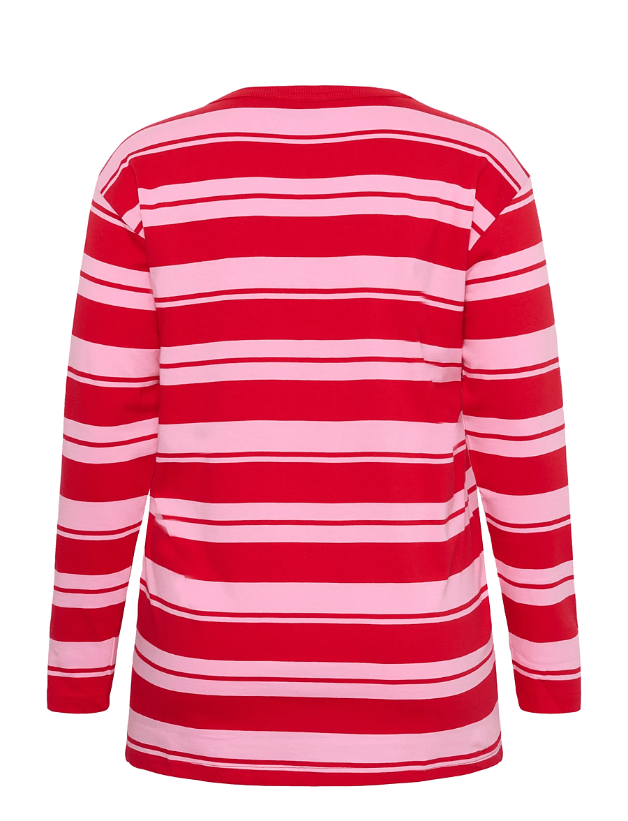 Kaffe Curve - KCwinni Multistripe LS T-Shirt - pikkade varrukatega topid - true red/pink stripes - 1