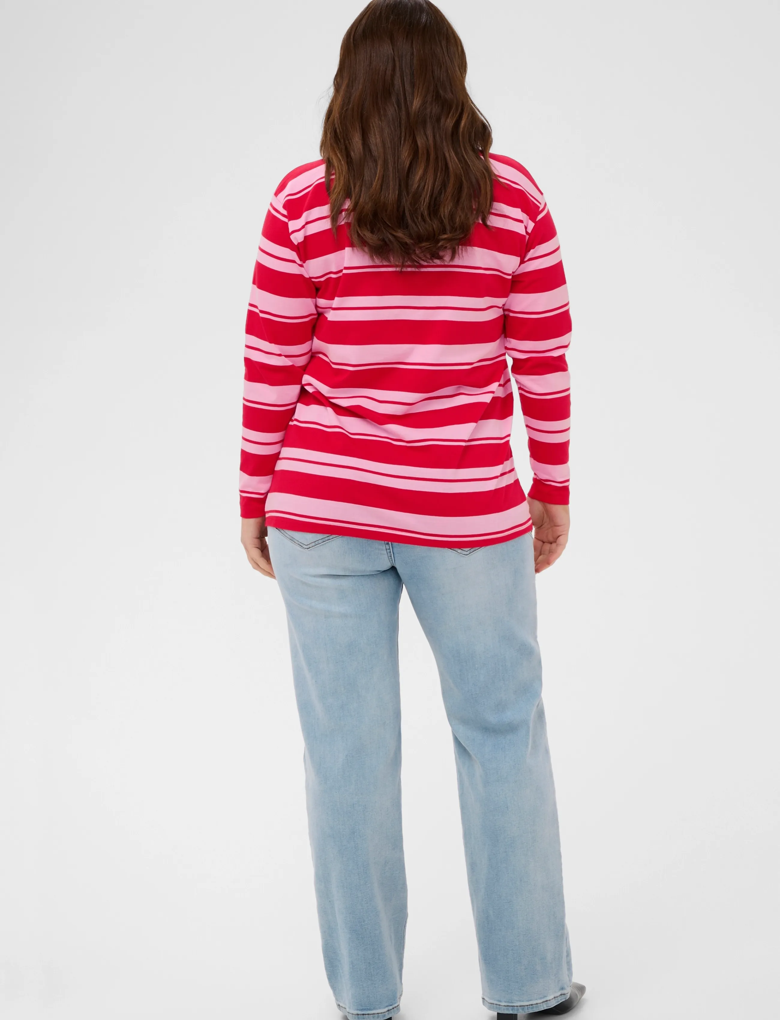 Kaffe Curve - KCwinni Multistripe LS T-Shirt - true red/pink stripes - 4
