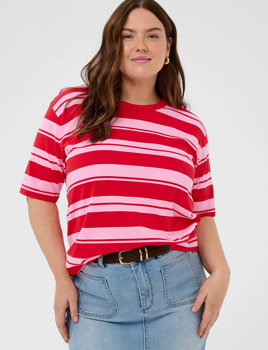 Kaffe Curve - KCwinni Multistripe T-Shirt - t-särgid - true red/pink stripes - 2