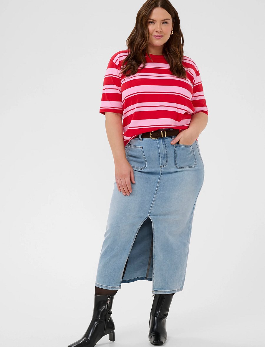 Kaffe Curve - KCwinni Multistripe T-Shirt - t-särgid - true red/pink stripes - 3