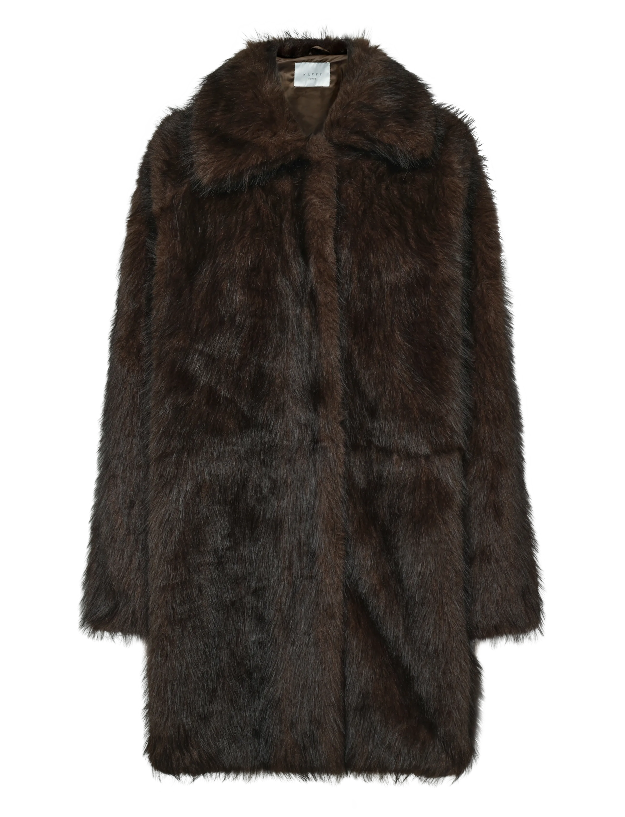 Kaffe Curve KCaurola Coat - Mäntel - DARK BROWN FUR / brown