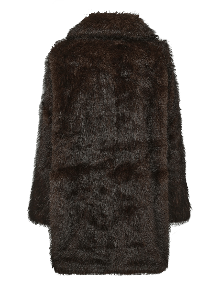 Kaffe Curve - KCaurola Coat - kunstpelz - dark brown fur - 1