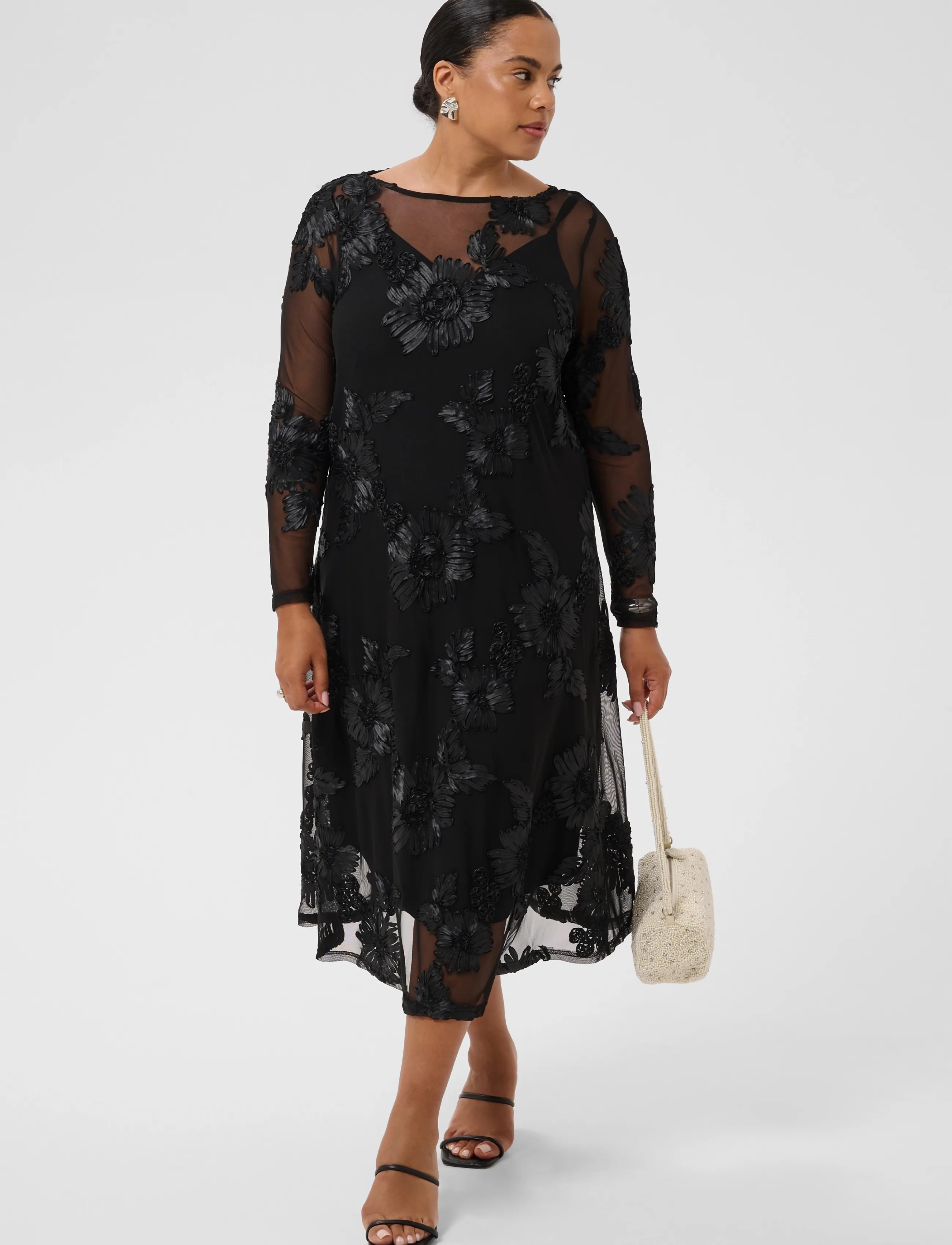Kaffe Curve - KCjuliana Dress - cocktailkjoler - black deep - 1