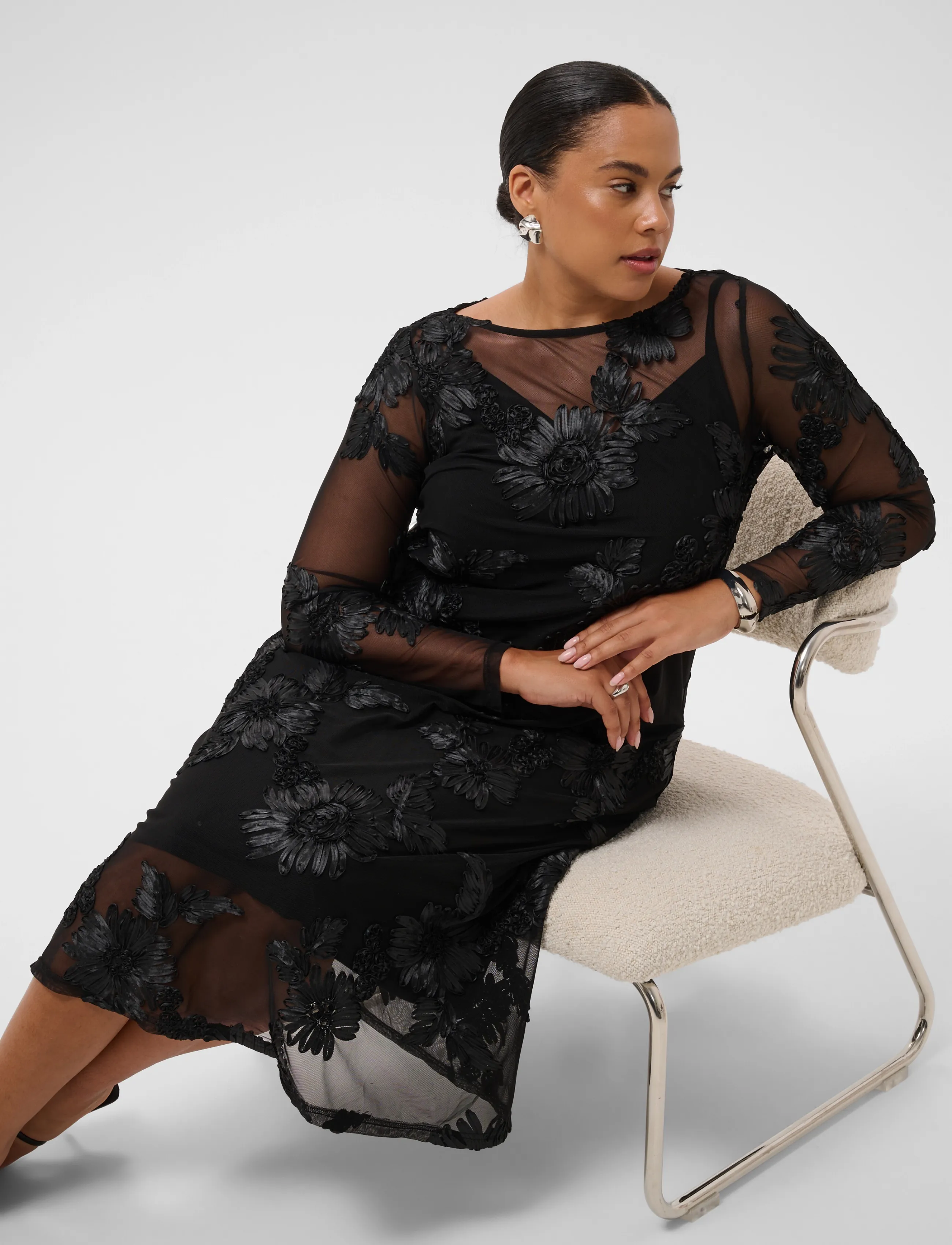 Kaffe Curve - KCjuliana Dress - cocktailkjoler - black deep - 3
