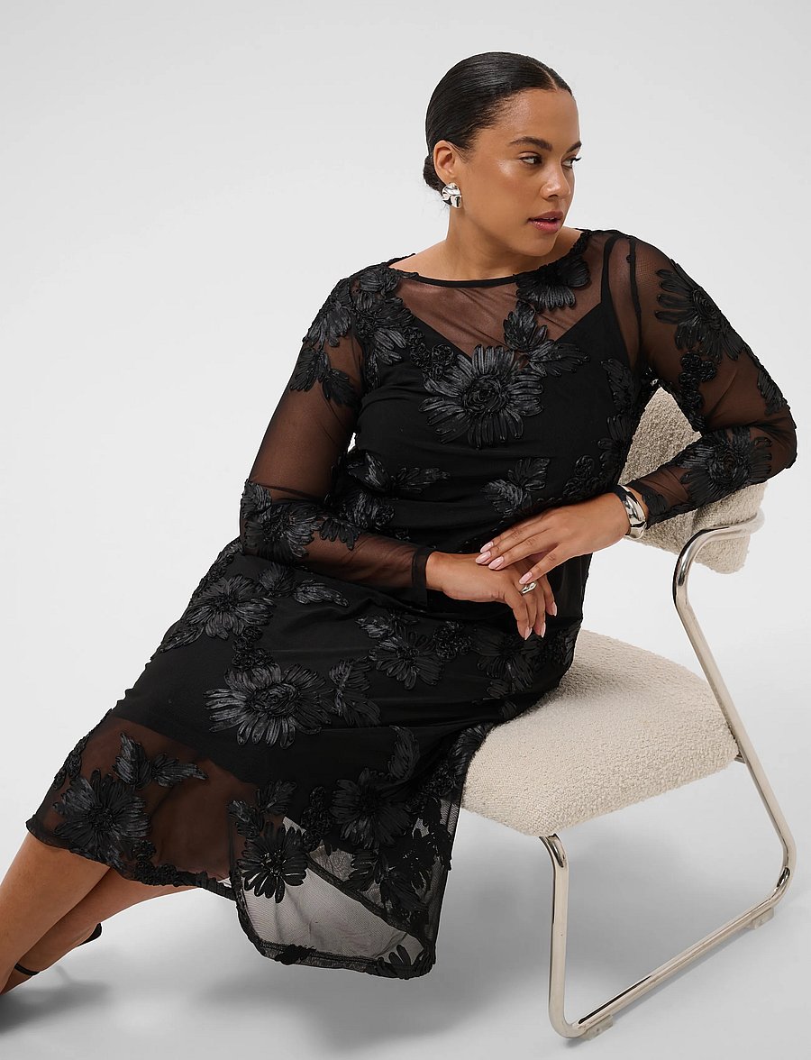 Kaffe Curve - KCjuliana Dress - cocktailkjoler - black deep - 3