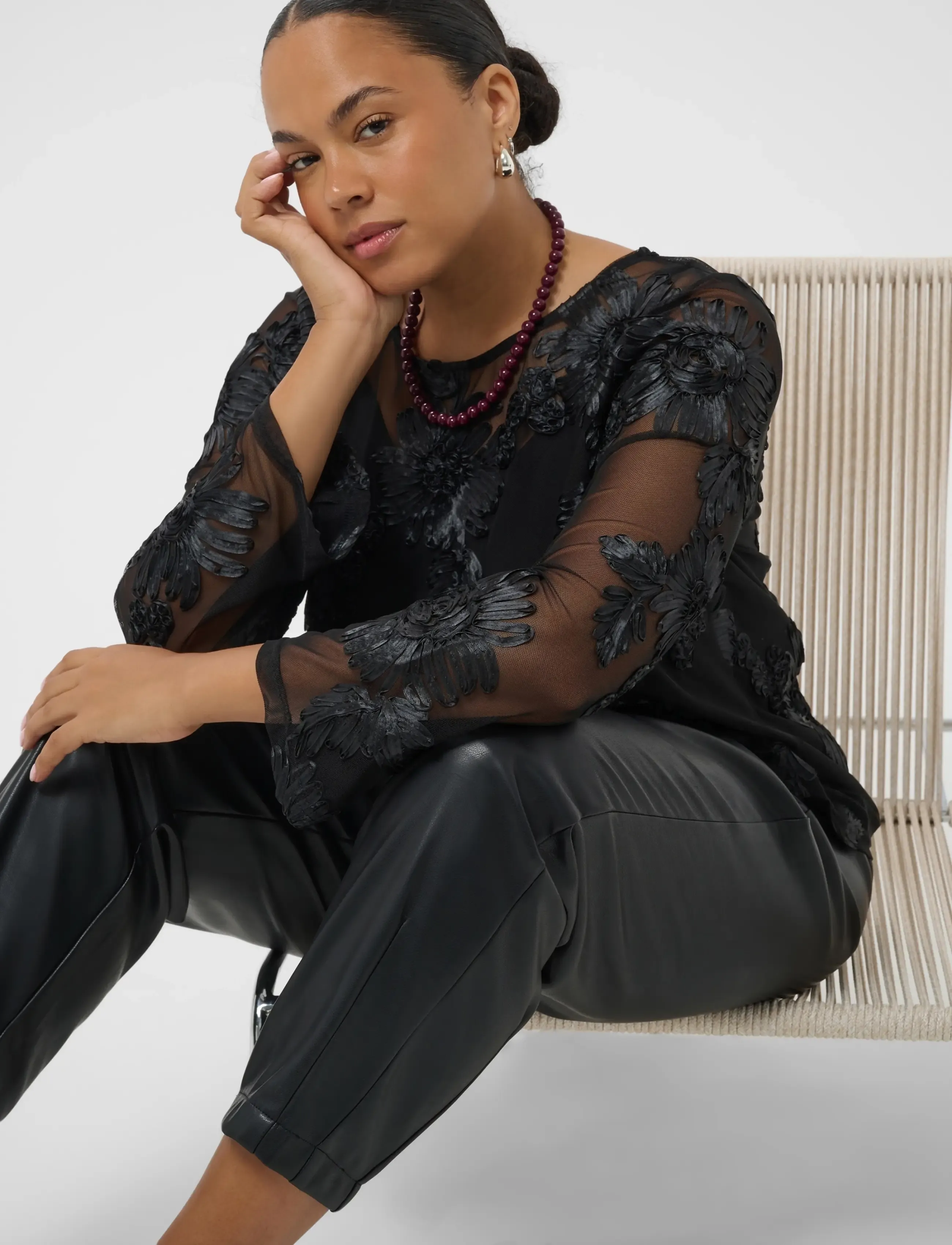 Kaffe Curve - KCjuliana T-Shirt - black deep - 4