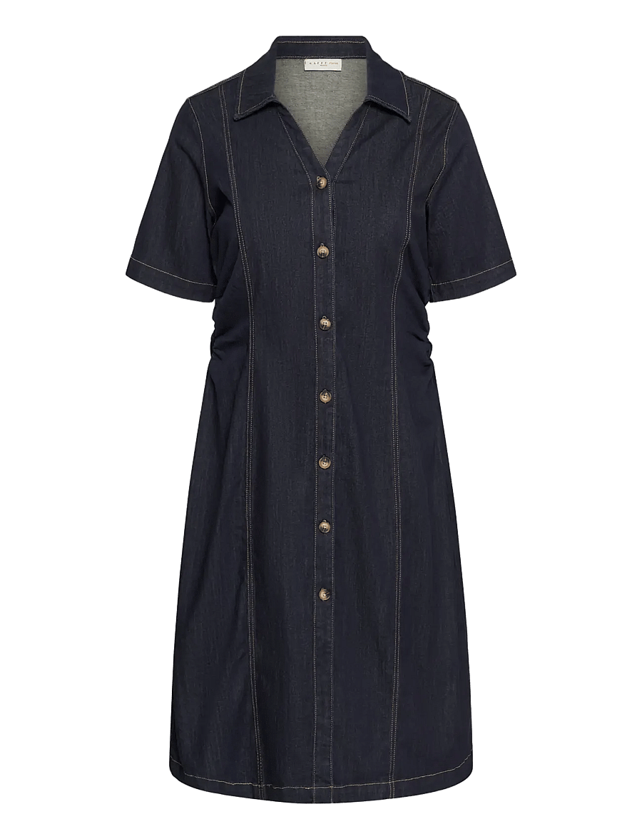 Kaffe Curve - KCmally Denim Dress - hemdkleider - raw blue denim - 0
