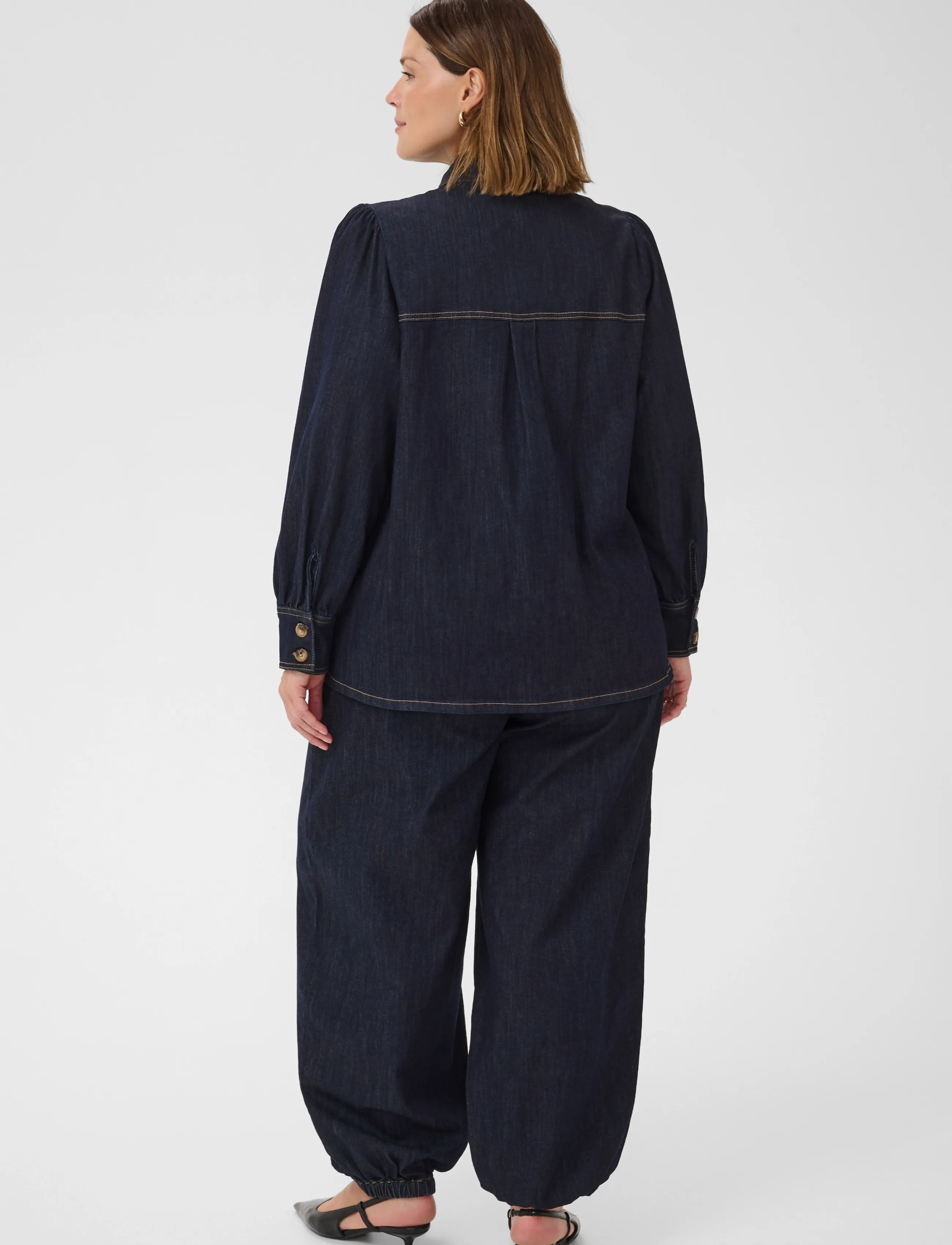 Kaffe Curve - KCmally Denim Blouse - jeansskjortor - raw blue denim - 4