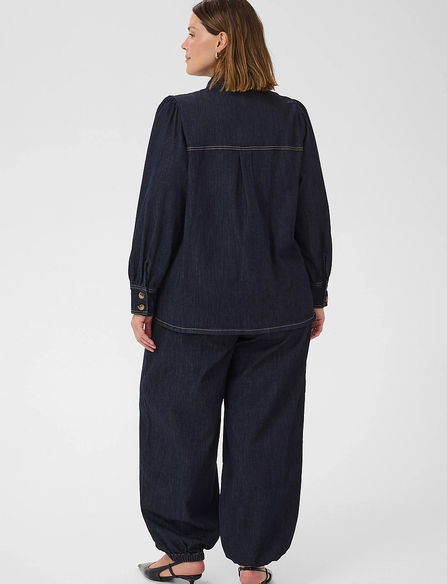 Kaffe Curve - KCmally Denim Blouse - jeansskjortor - raw blue denim - 4