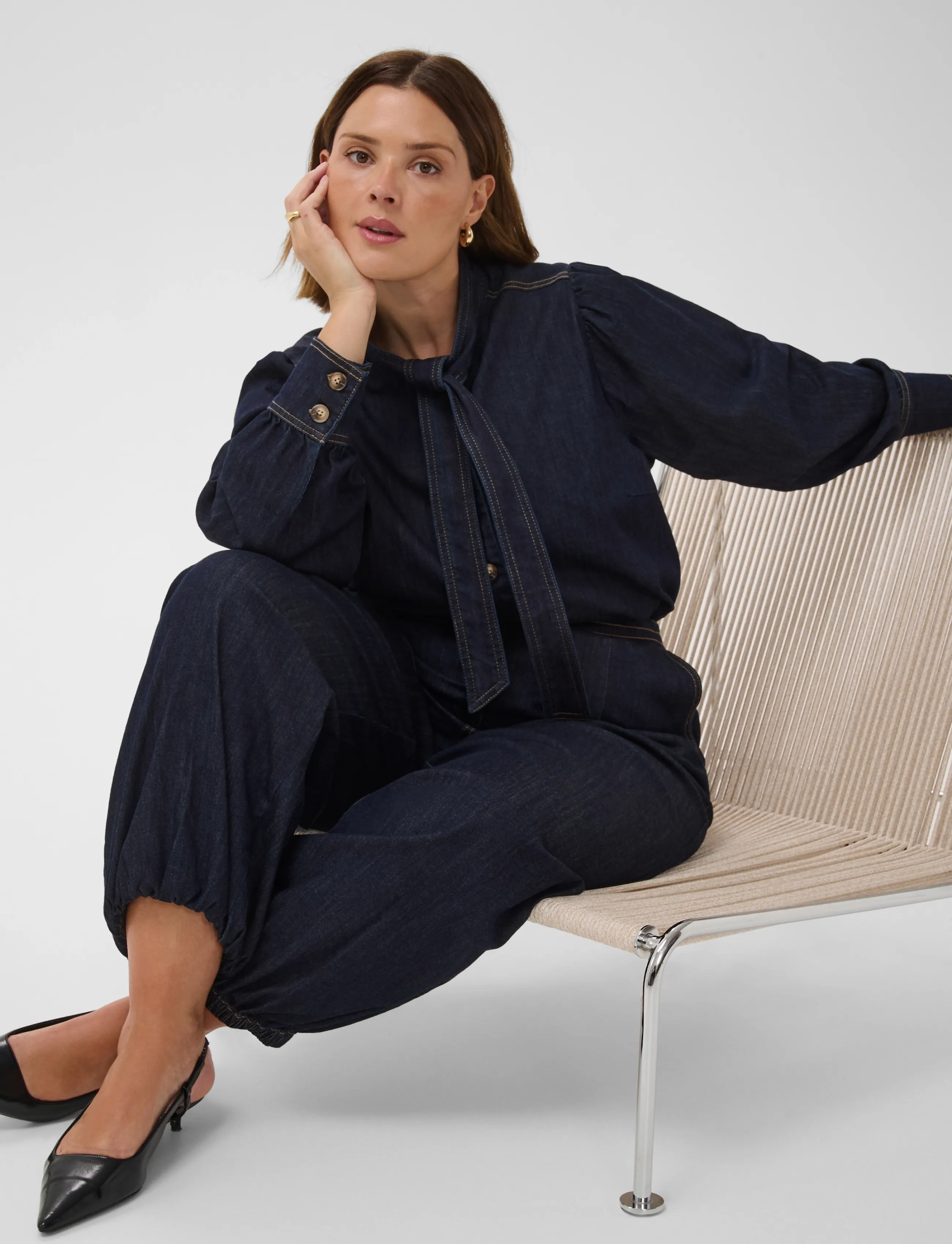 Kaffe Curve - KCmally Denim Blouse - jeansskjortor - raw blue denim - 5