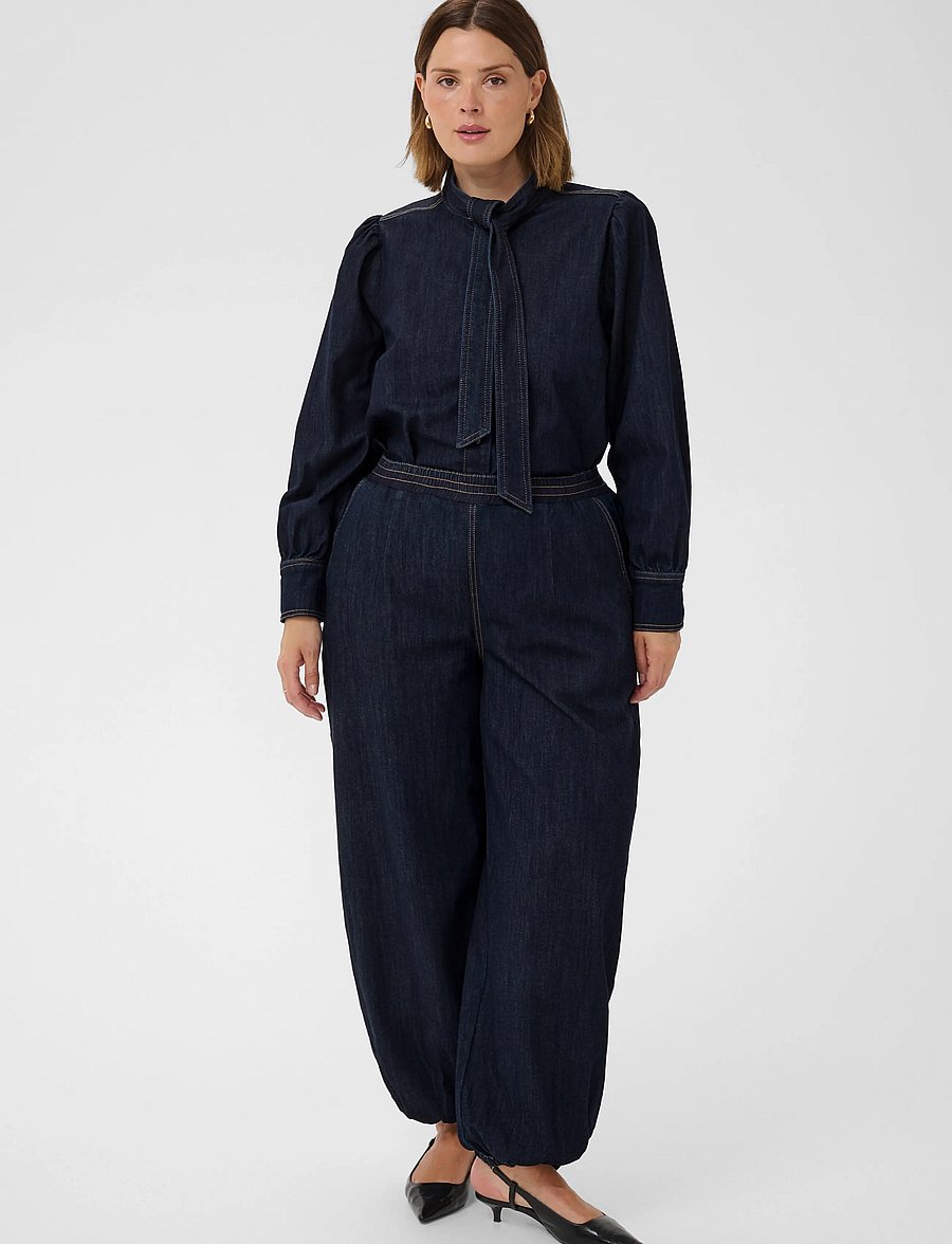 Kaffe Curve - KCmally Denim Jeans - hosen mit geradem bein - raw blue denim - 3
