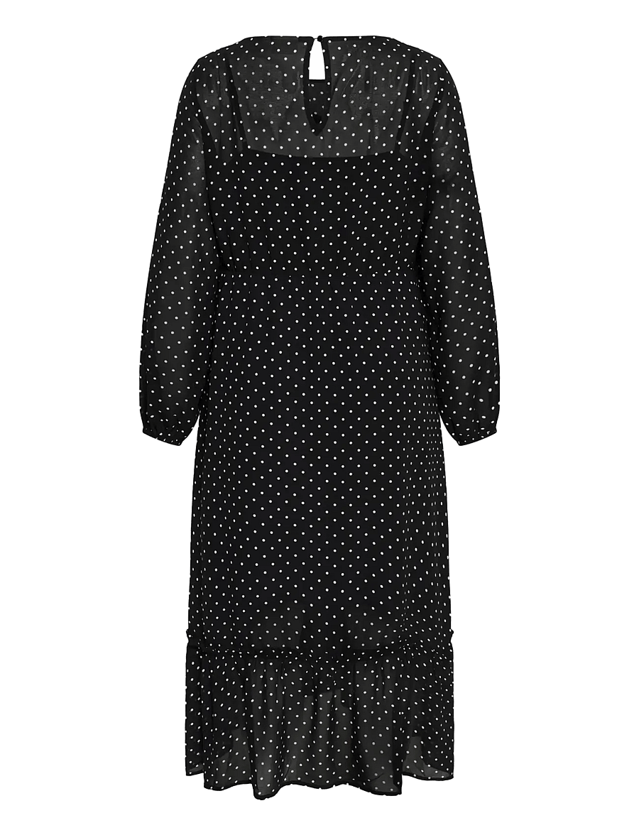 Kaffe Curve - KCminda Dress - midikleider - black w. white dot - 1