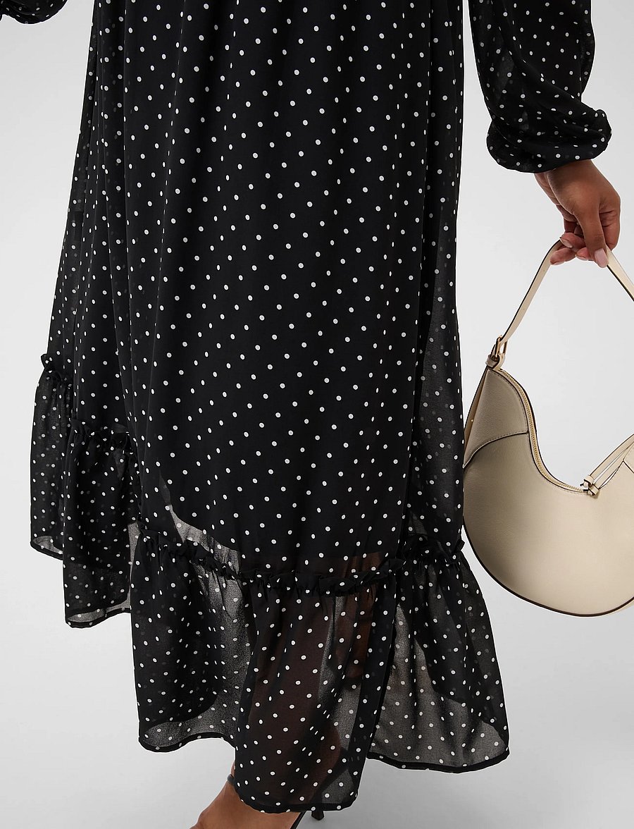 Kaffe Curve - KCminda Dress - midi kjoler - black w. white dot - 4