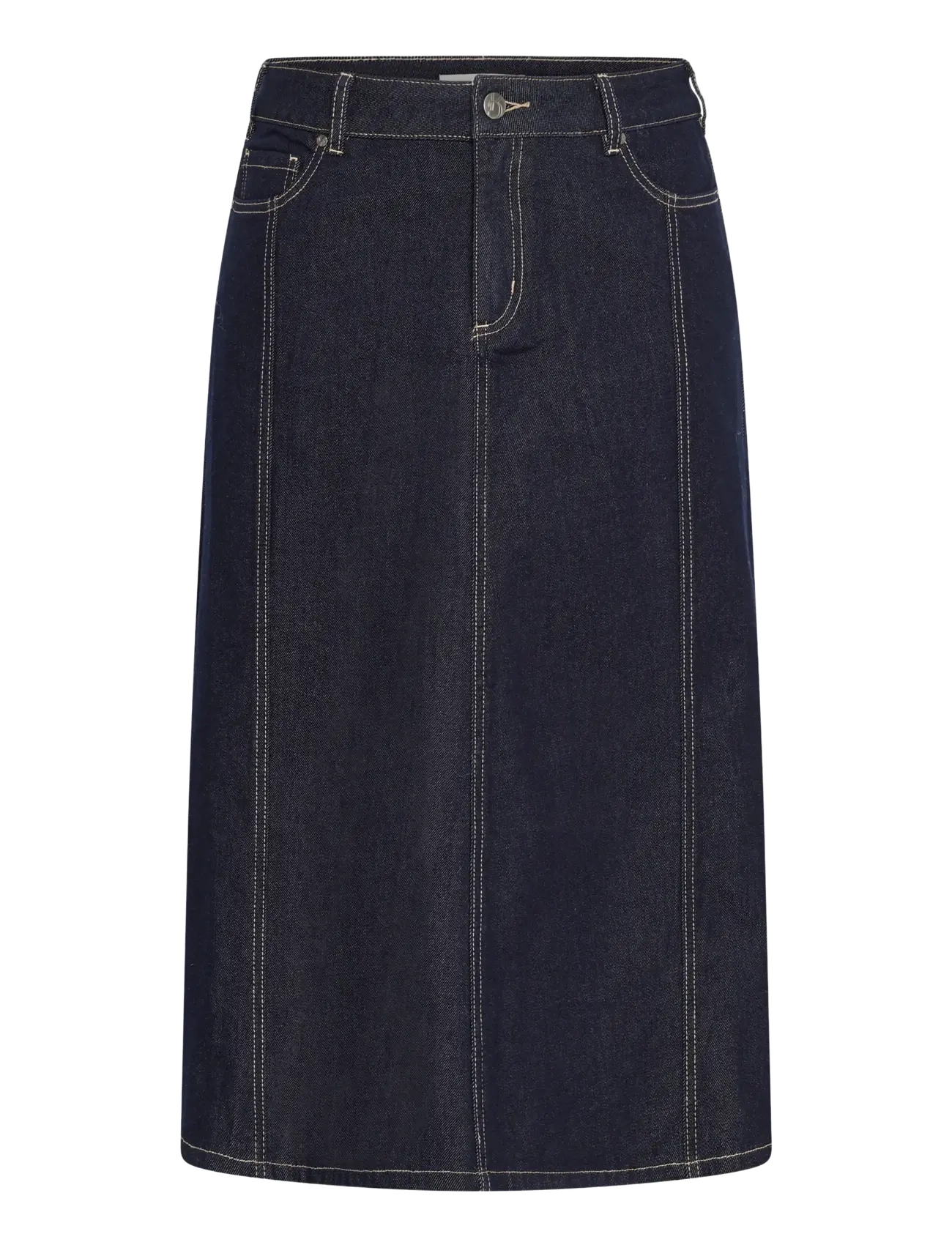Kaffe Curve KCgithanna Skirt - Midi skirts - DARK BLUE UNWASHED DENIM / navy