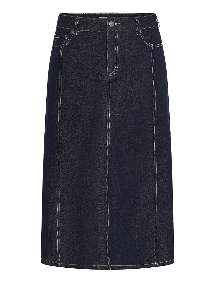 Kaffe Curve - KCgithanna Skirt - denim skirts - dark blue unwashed denim - 0