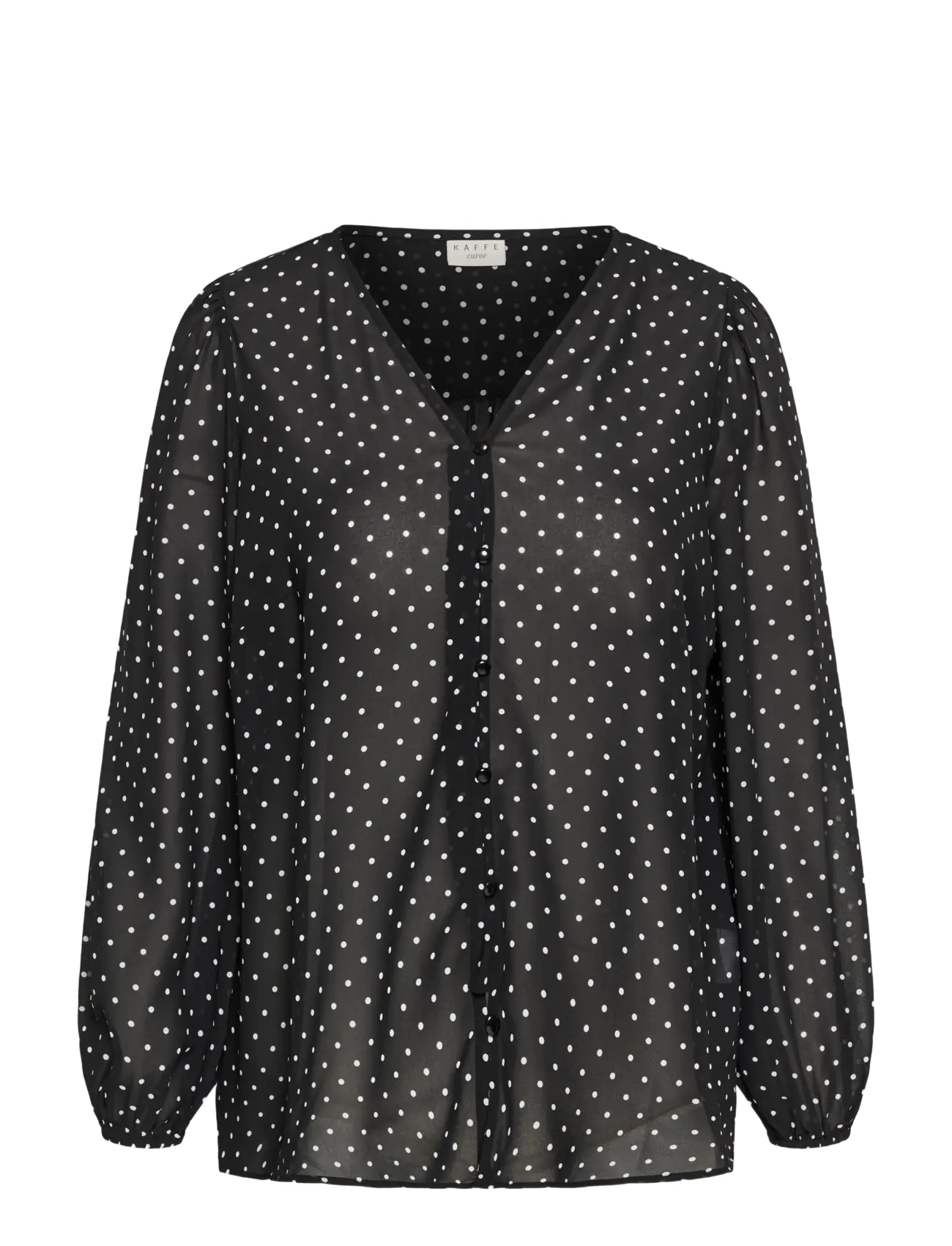 Kaffe Curve KCminda Blouse - Kollektioner - BLACK W. WHITE DOT / black