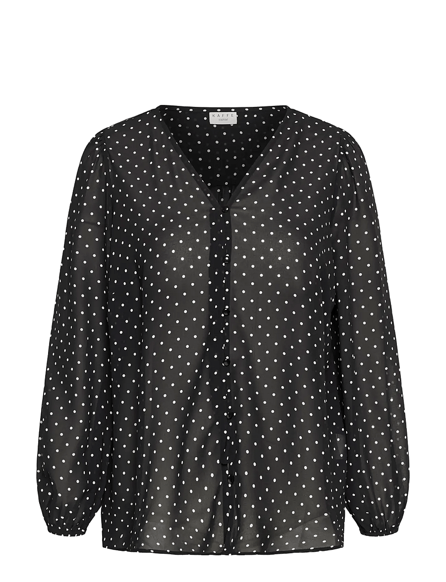 Kaffe Curve - KCminda Blouse - black w. white dot - 0