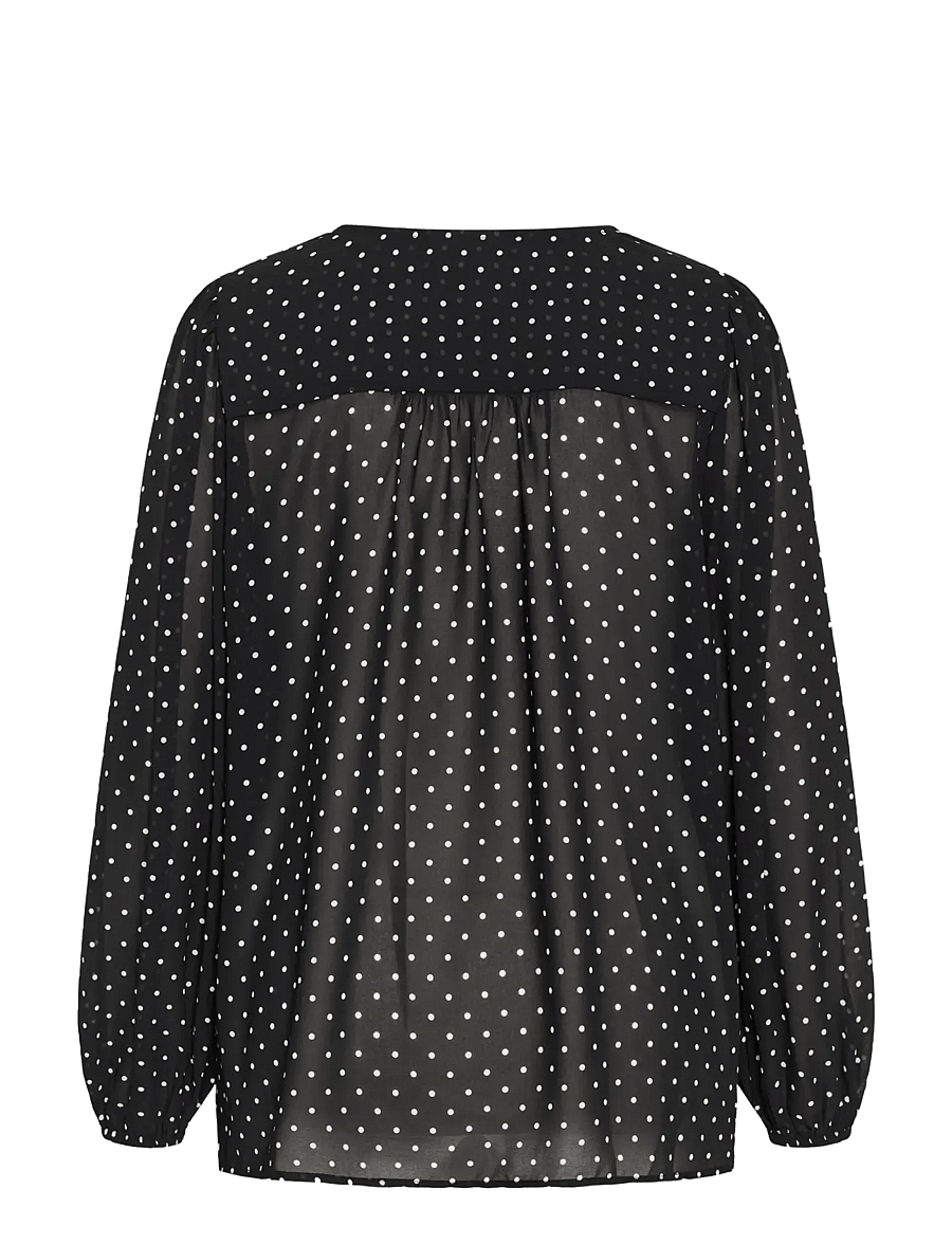 Kaffe Curve - KCminda Blouse - pikkade varrukatega pluusid - black w. white dot - 1