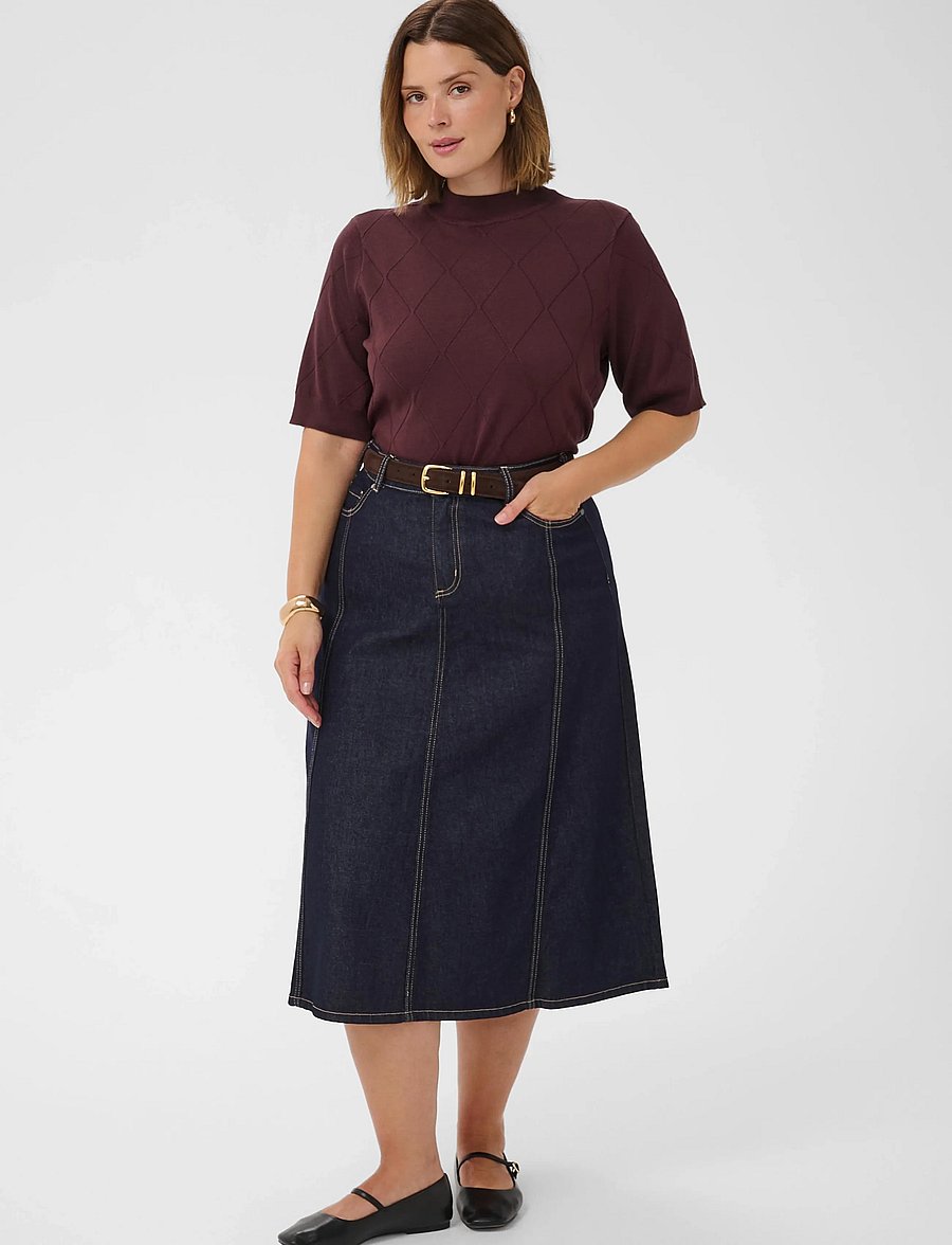 Kaffe Curve - KClizzy Argyle Knit - striktrøjer - fudge - 3