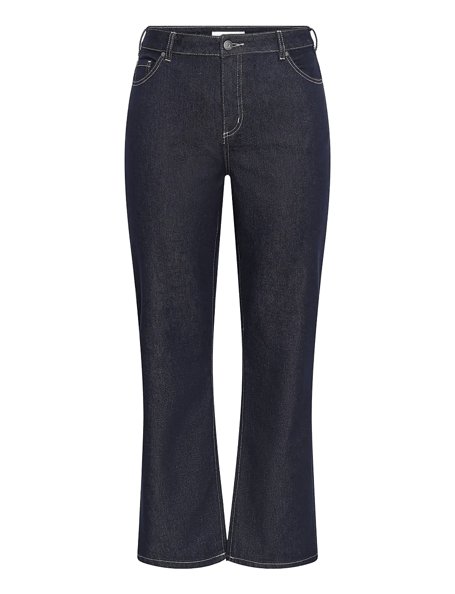 Kaffe Curve - KCflora Straight Full Lenght Jeans - gerade jeans - dark blue unwashed denim - 0
