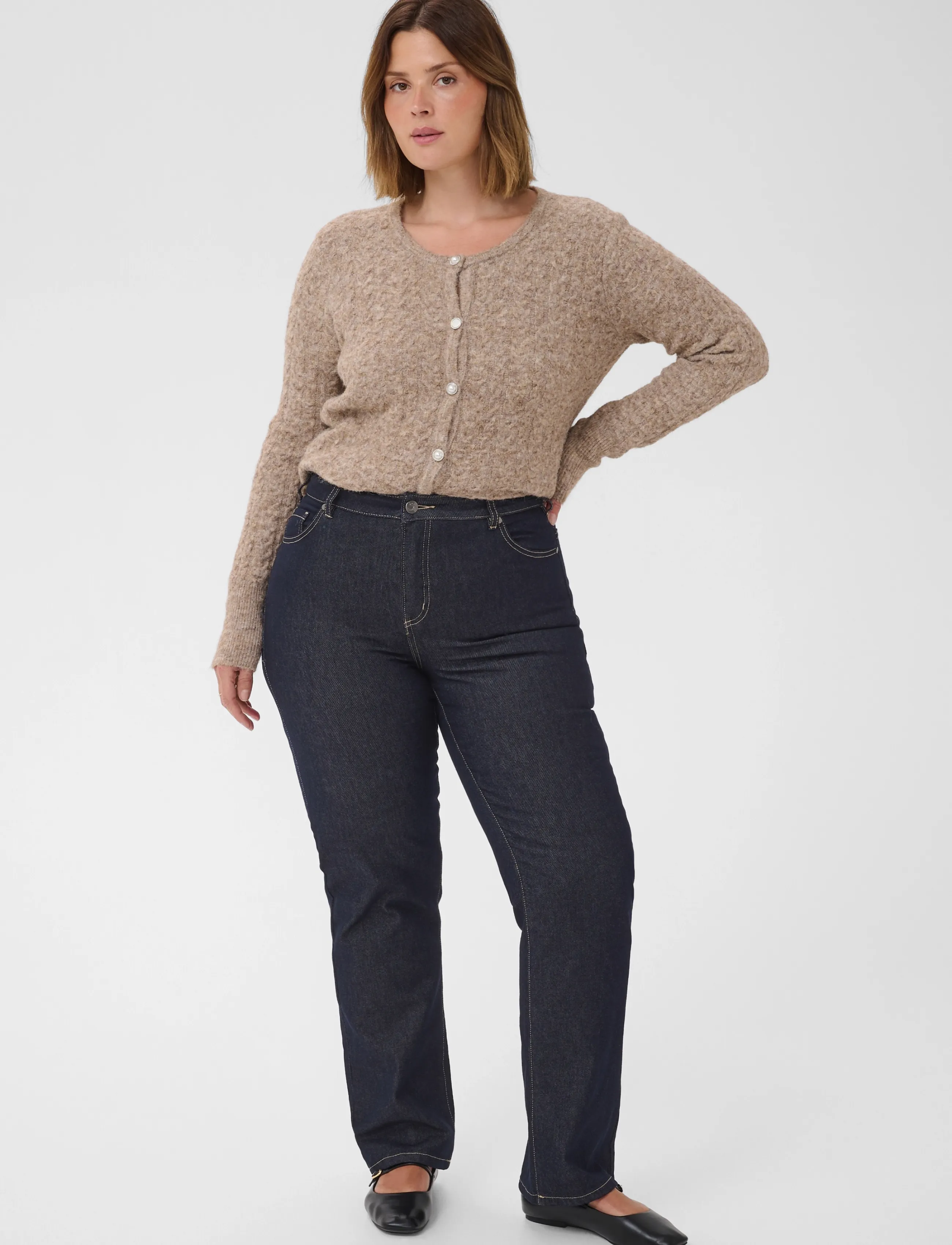 Kaffe Curve - KCflora Straight Full Lenght Jeans - dark blue unwashed denim - 2