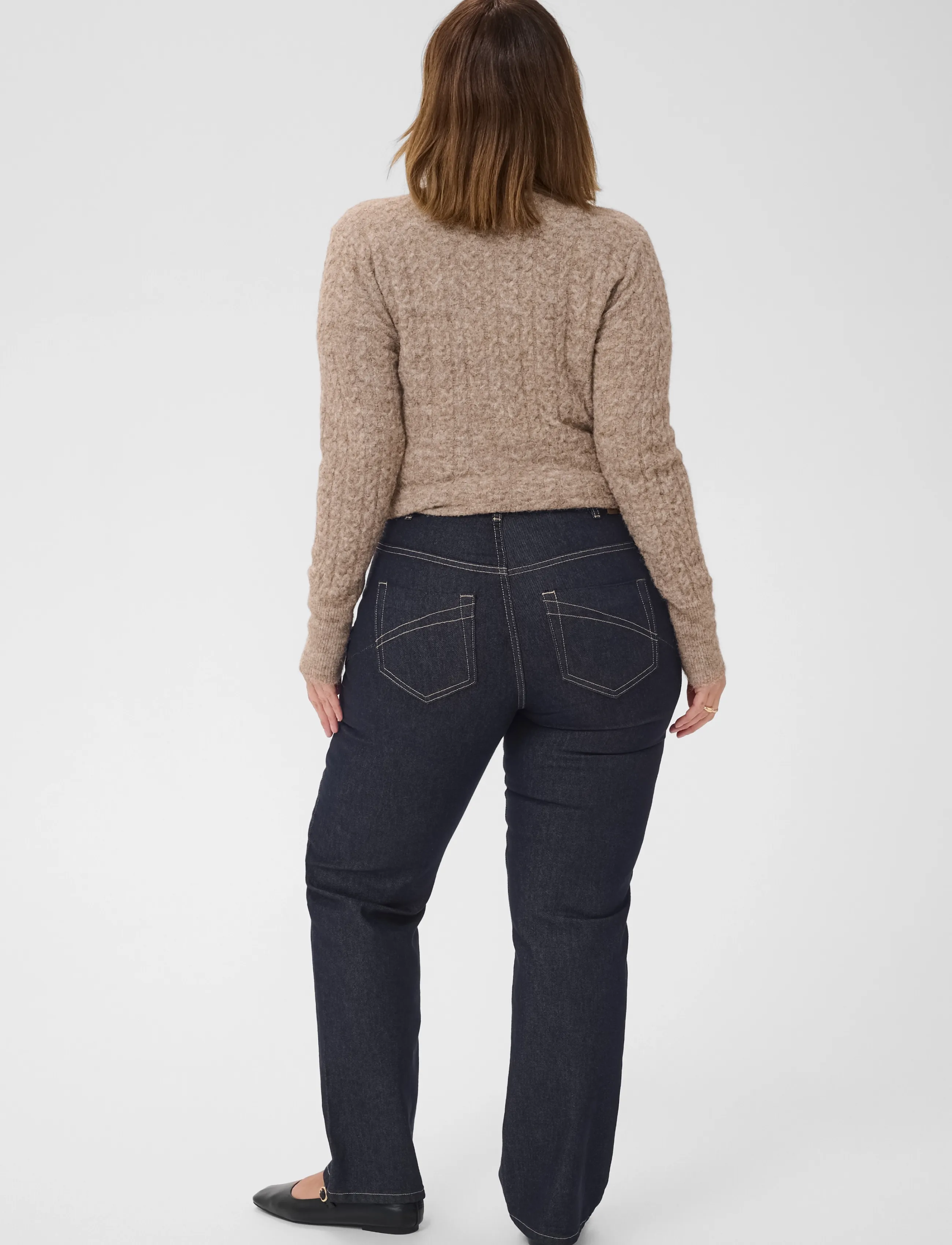 Kaffe Curve - KCflora Straight Full Lenght Jeans - dark blue unwashed denim - 3