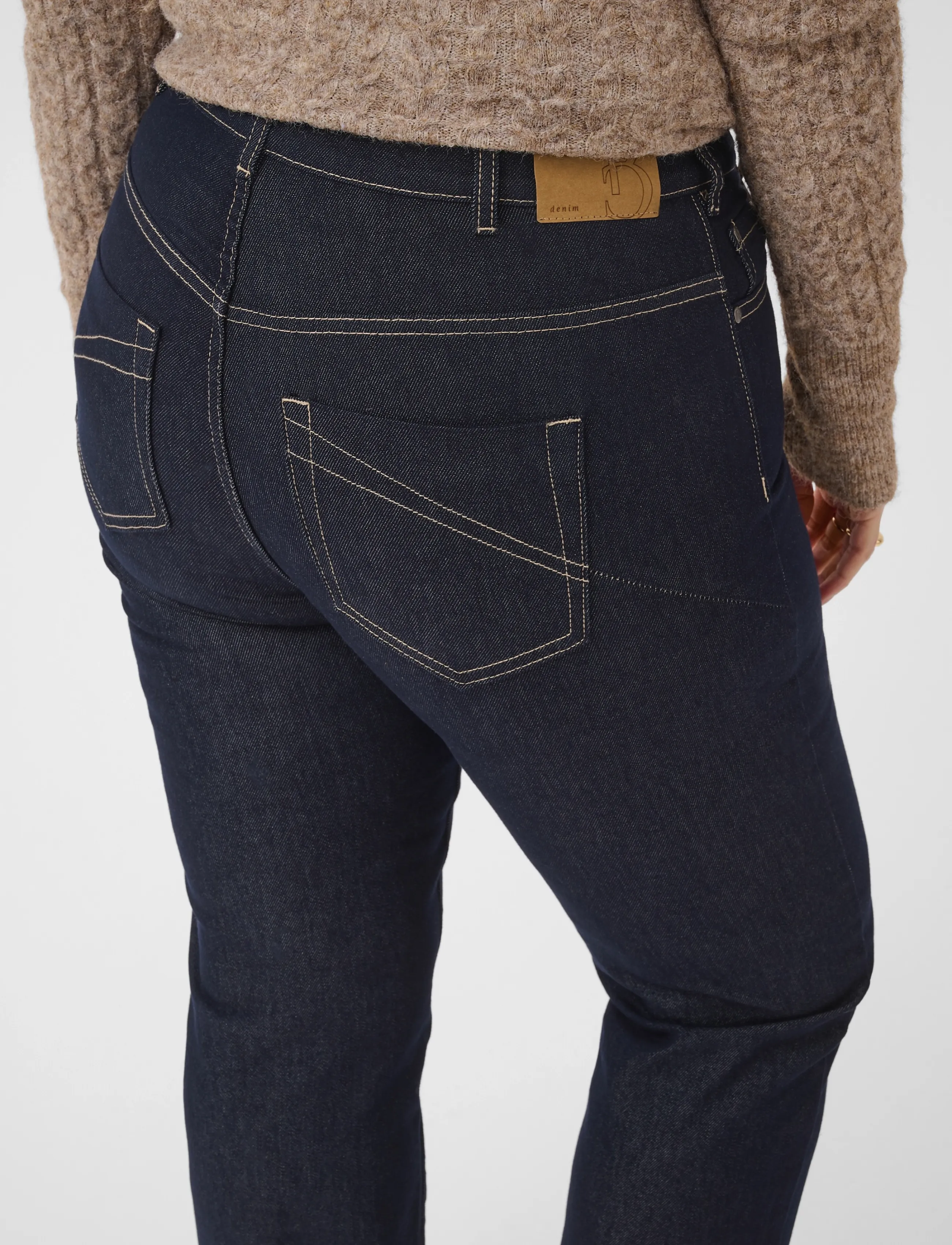 Kaffe Curve - KCflora Straight Full Lenght Jeans - dark blue unwashed denim - 4