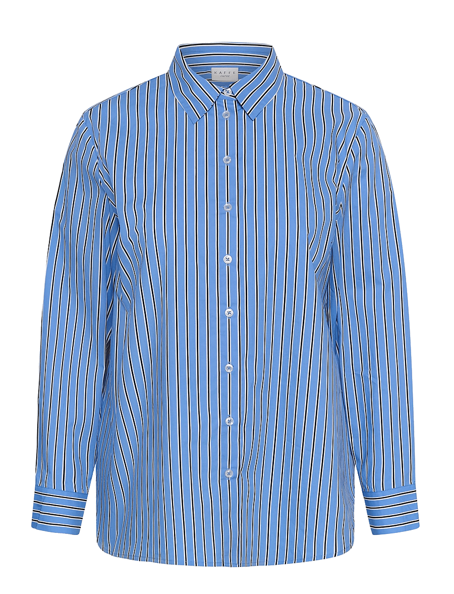 Kaffe Curve - KCsavina Shirt - langärmlige hemden - provance/chalk/black deep - 0