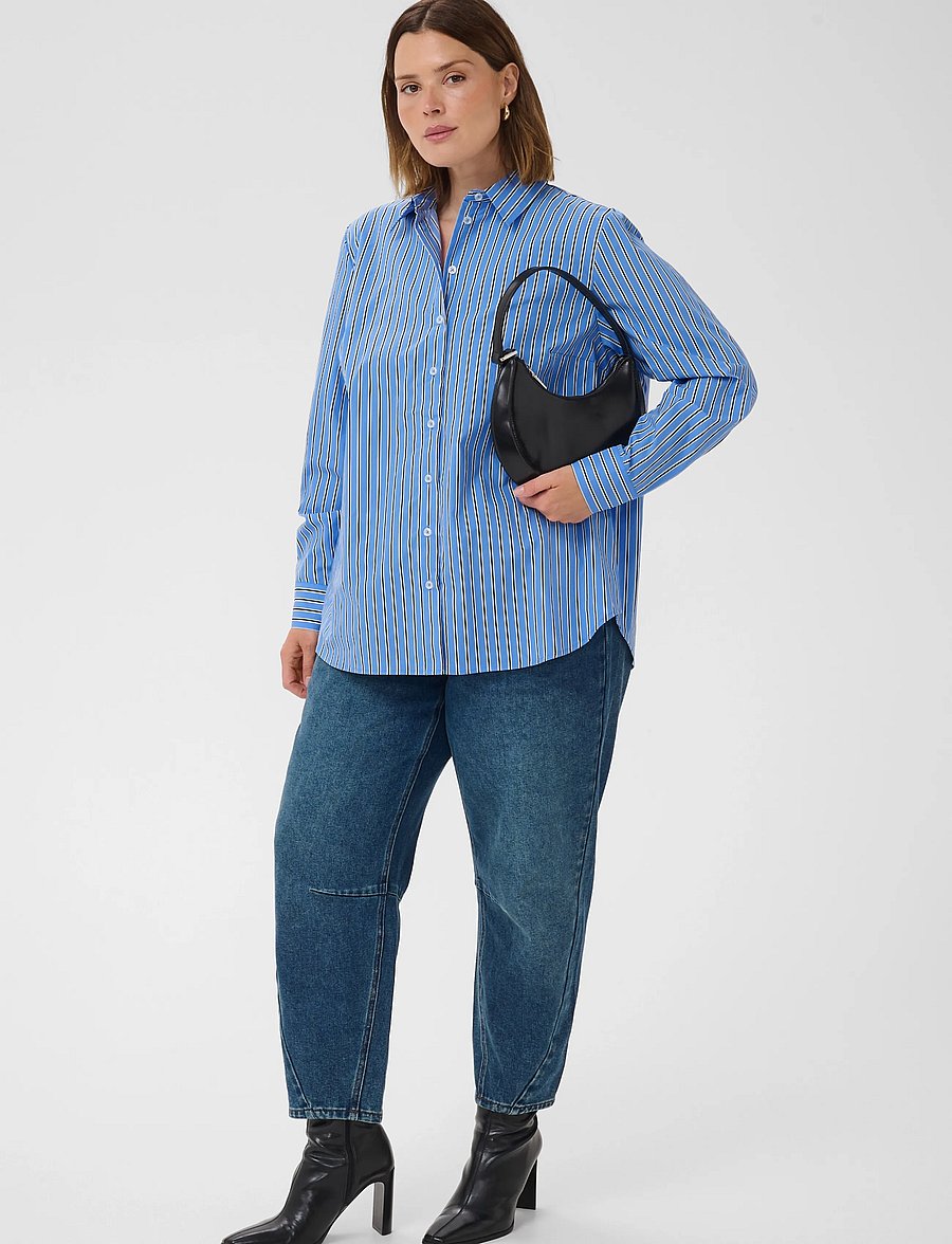 Kaffe Curve - KCsavina Shirt - langärmlige hemden - provance/chalk/black deep - 3