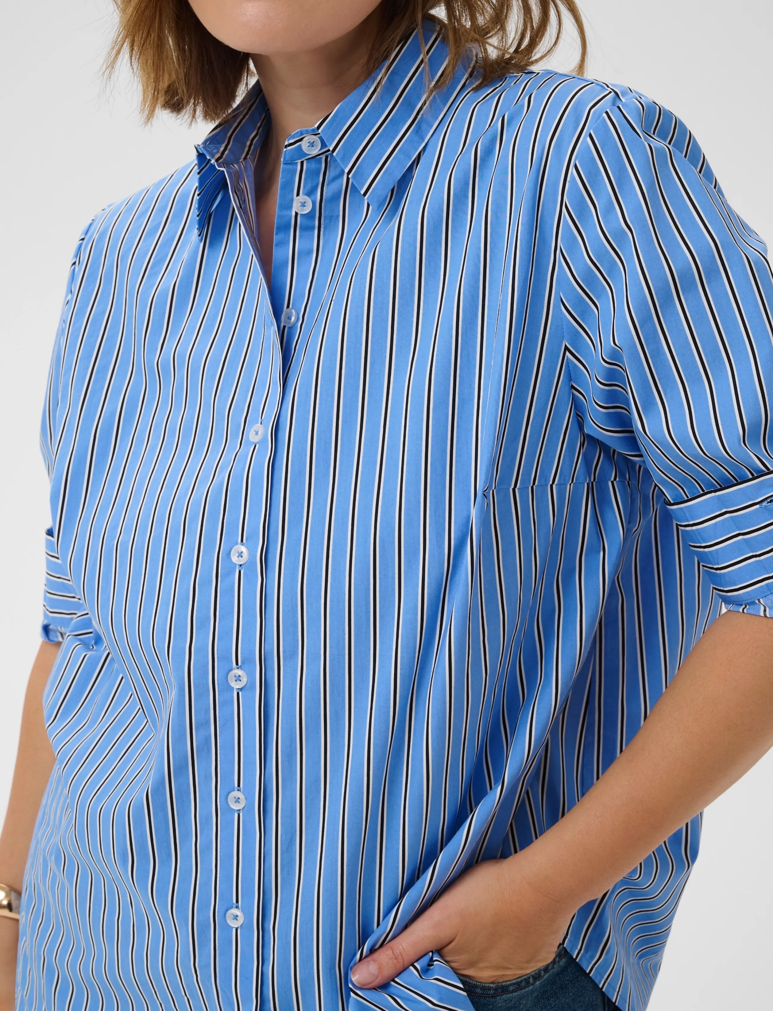 Kaffe Curve - KCsavina Shirt - langärmlige hemden - provance/chalk/black deep - 5