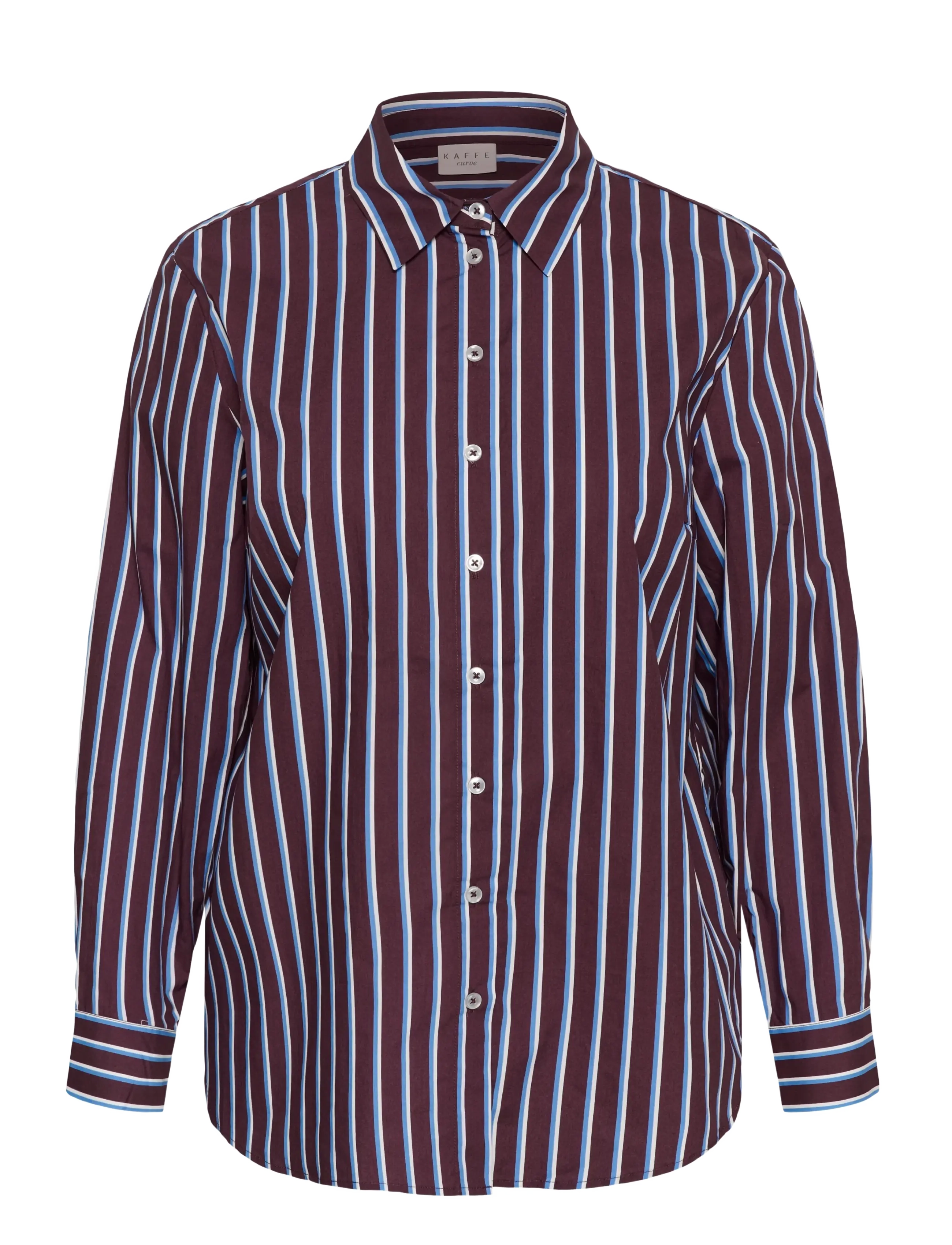 Kaffe Curve KCsavina Shirt - Kläder - FUDGE/CHALK/PROVANCE / brown