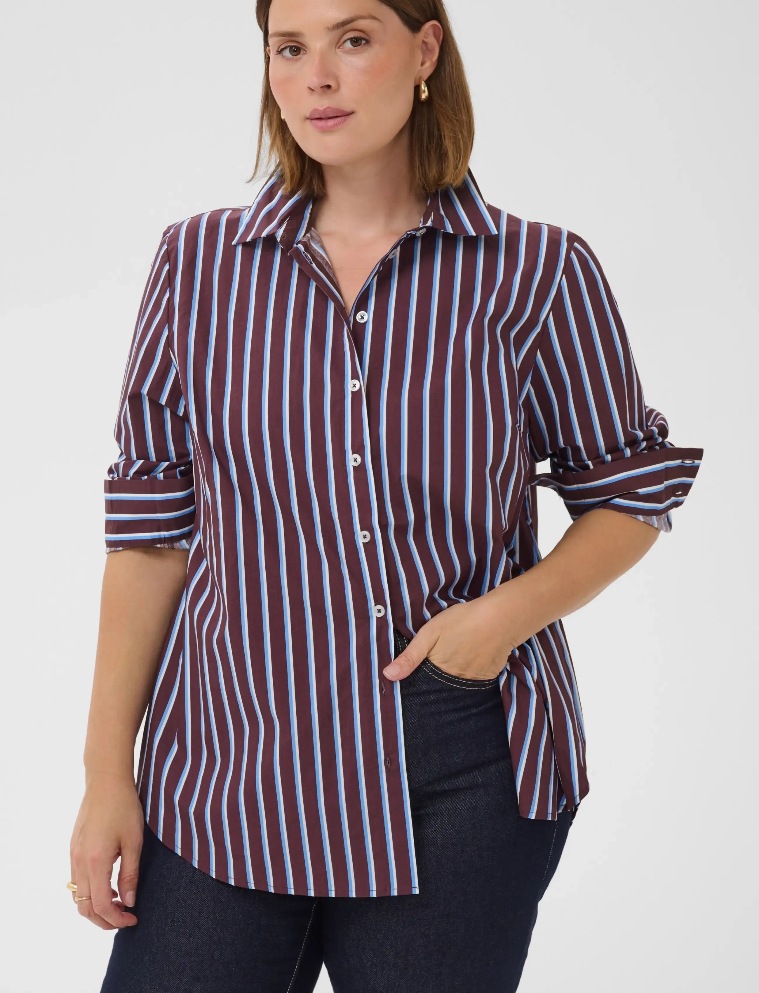 Kaffe Curve - KCsavina Shirt - fudge/chalk/provance - 2