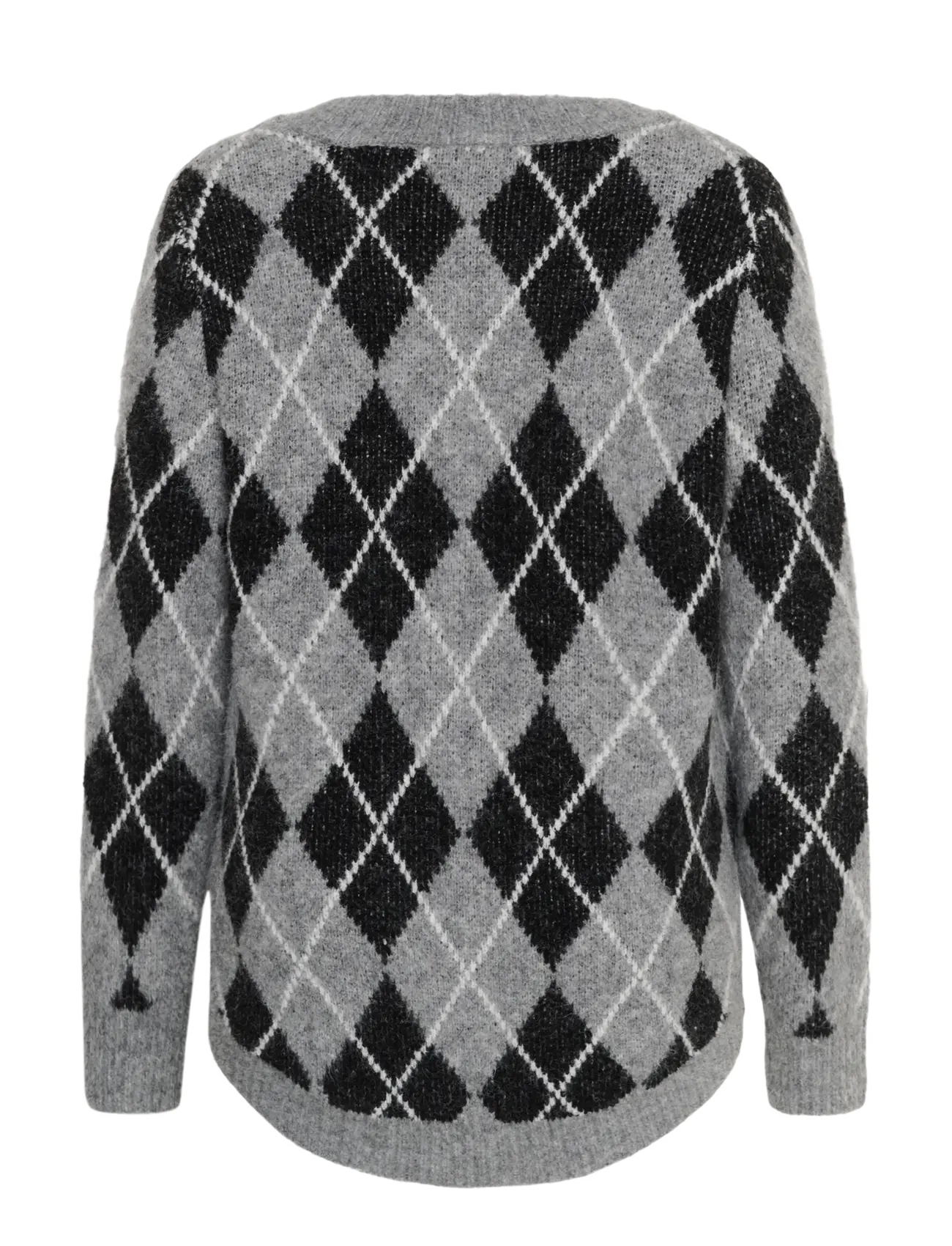 Kaffe Curve - KCsima Cardigan - black/gm/white argyle - 1