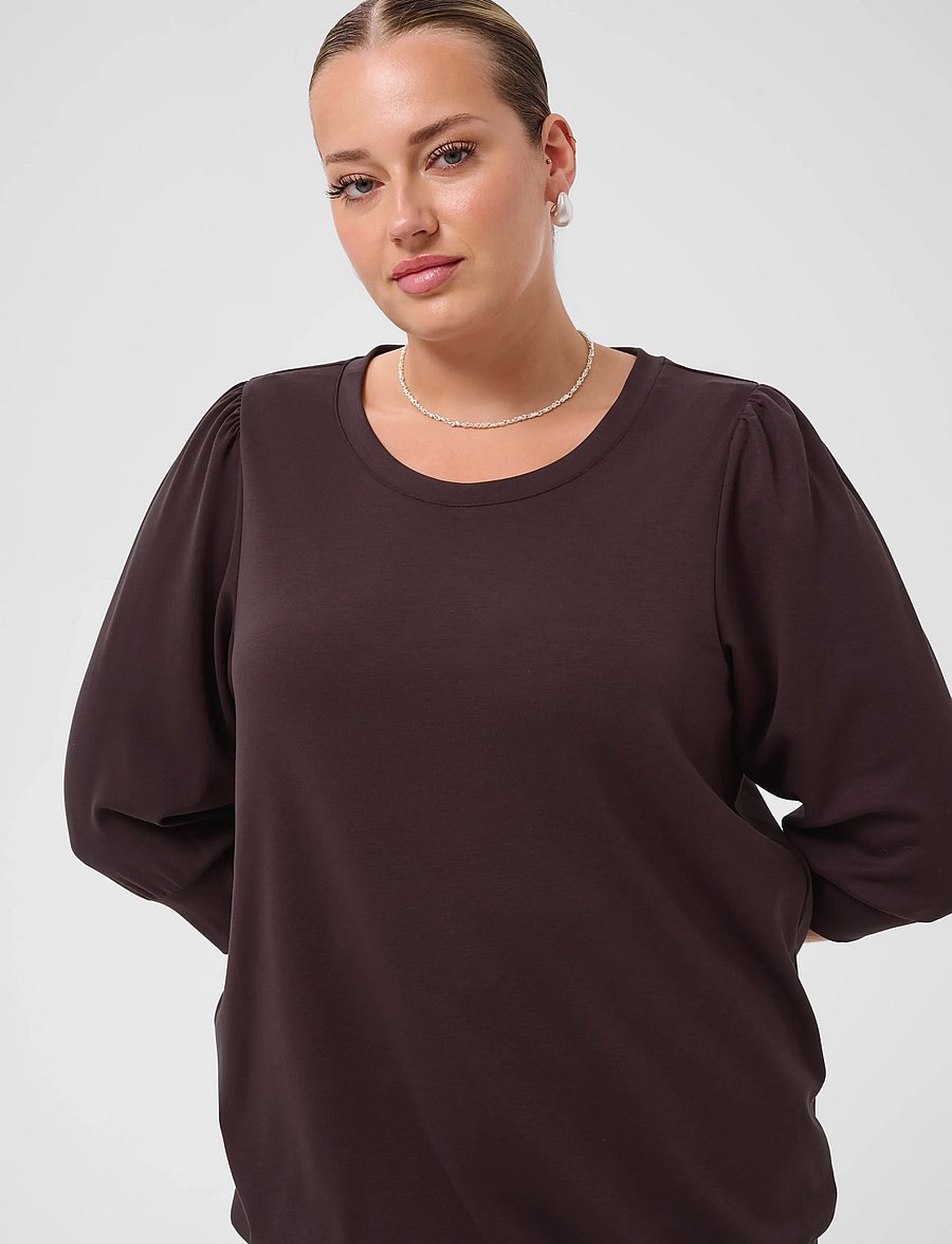 Kaffe Curve - KCannia Sweatshirt - sweatshirts - fudge - 4