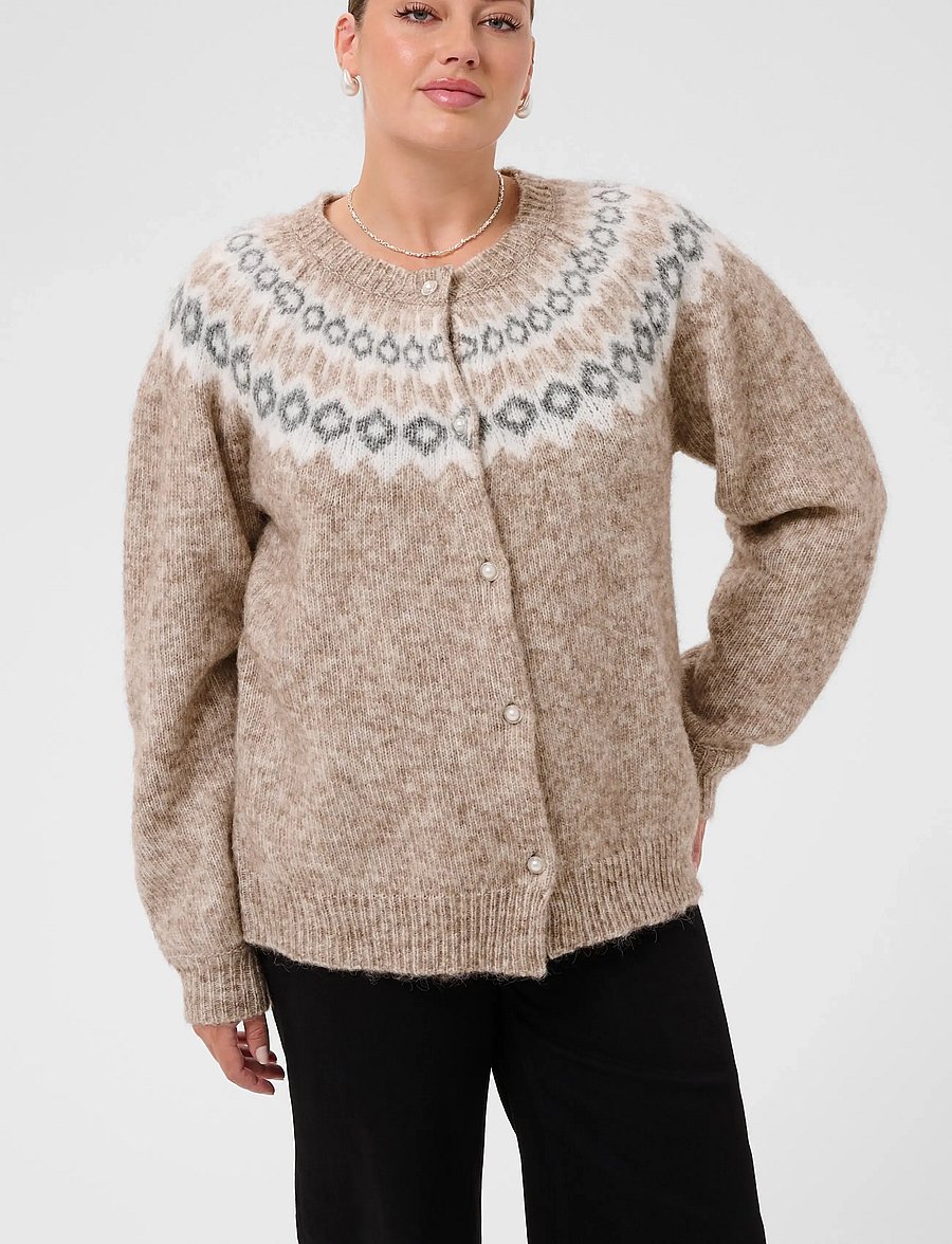 Kaffe Curve - KCbettany Cardigan - cardigans - beige melange - 2