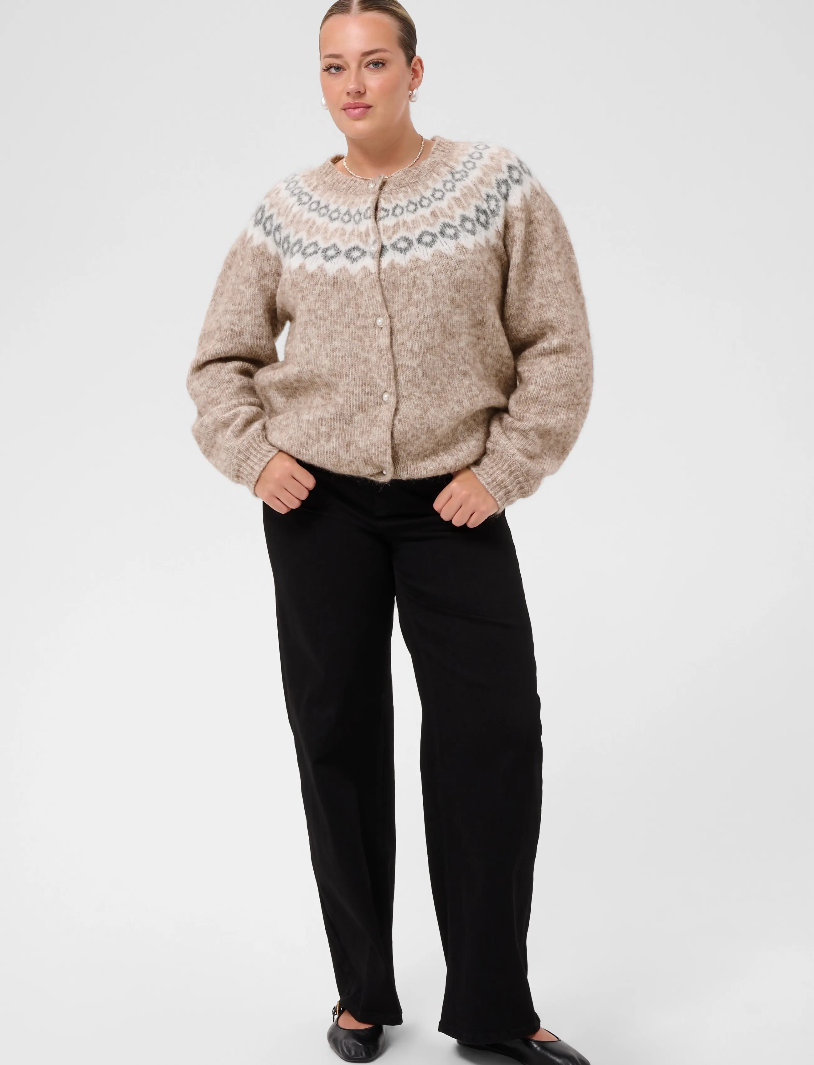 Kaffe Curve - KCbettany Cardigan - cardigans - beige melange - 3