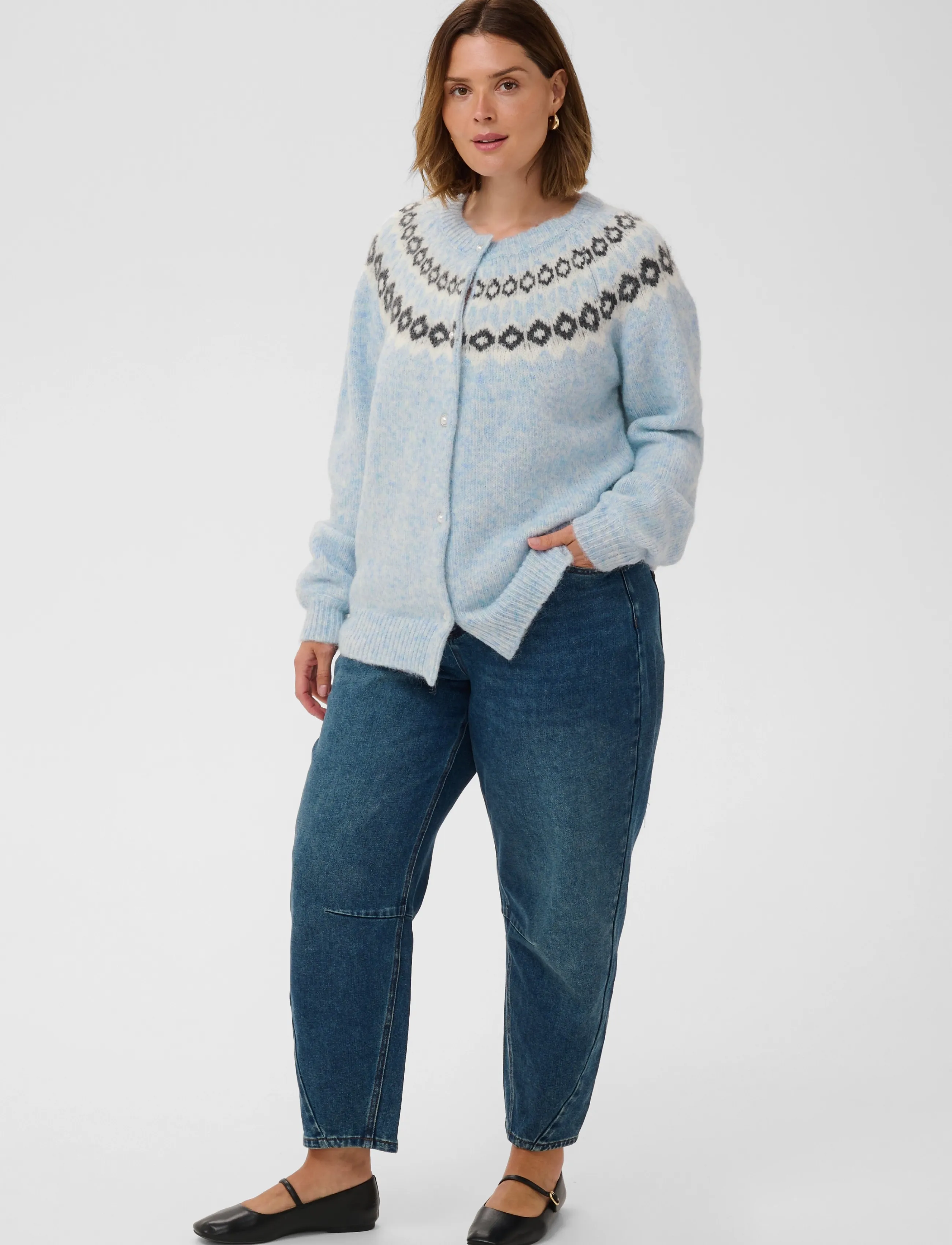 Kaffe Curve - KCbettany Cardigan - koftor - light blue melange - 3