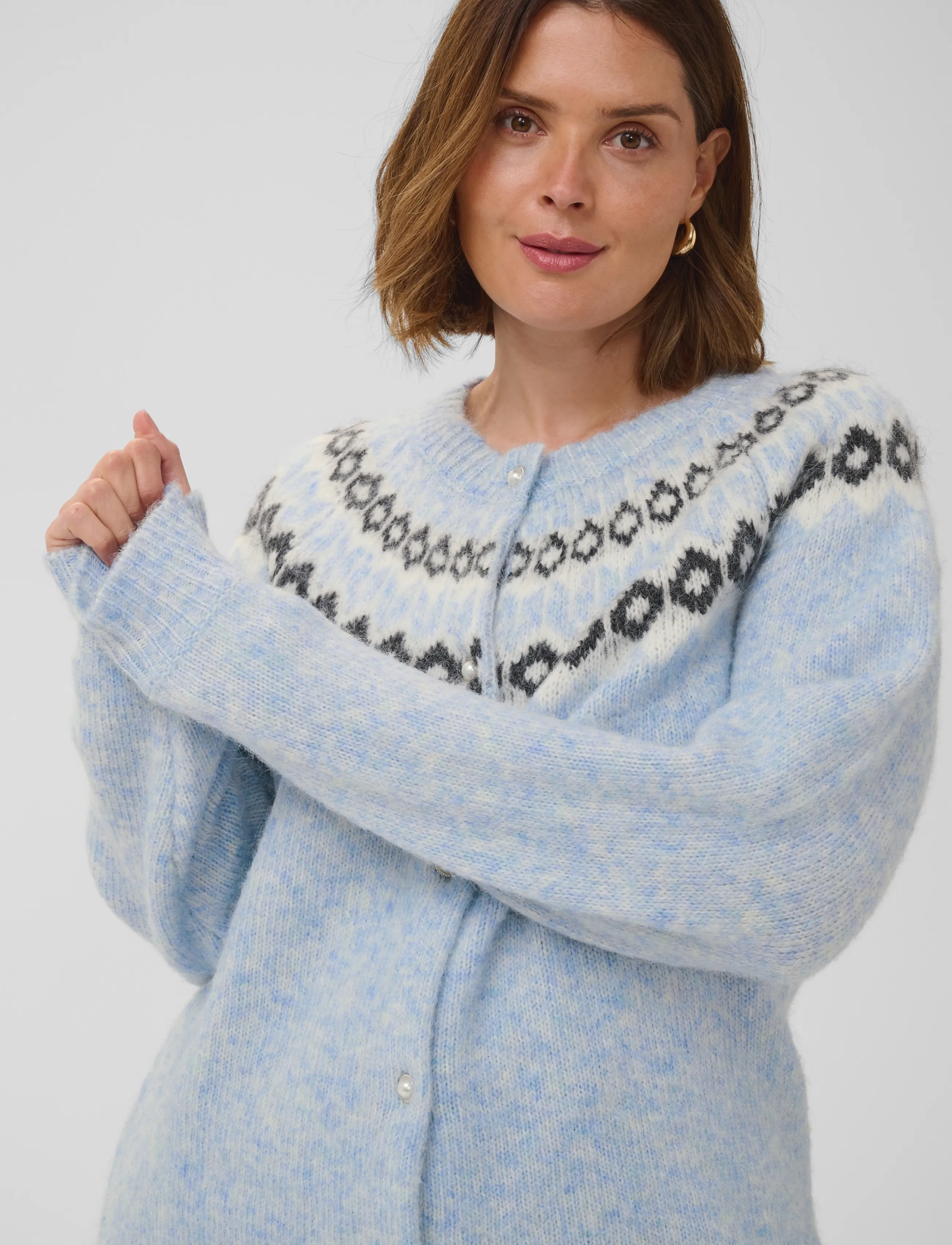 Kaffe Curve - KCbettany Cardigan - koftor - light blue melange - 5
